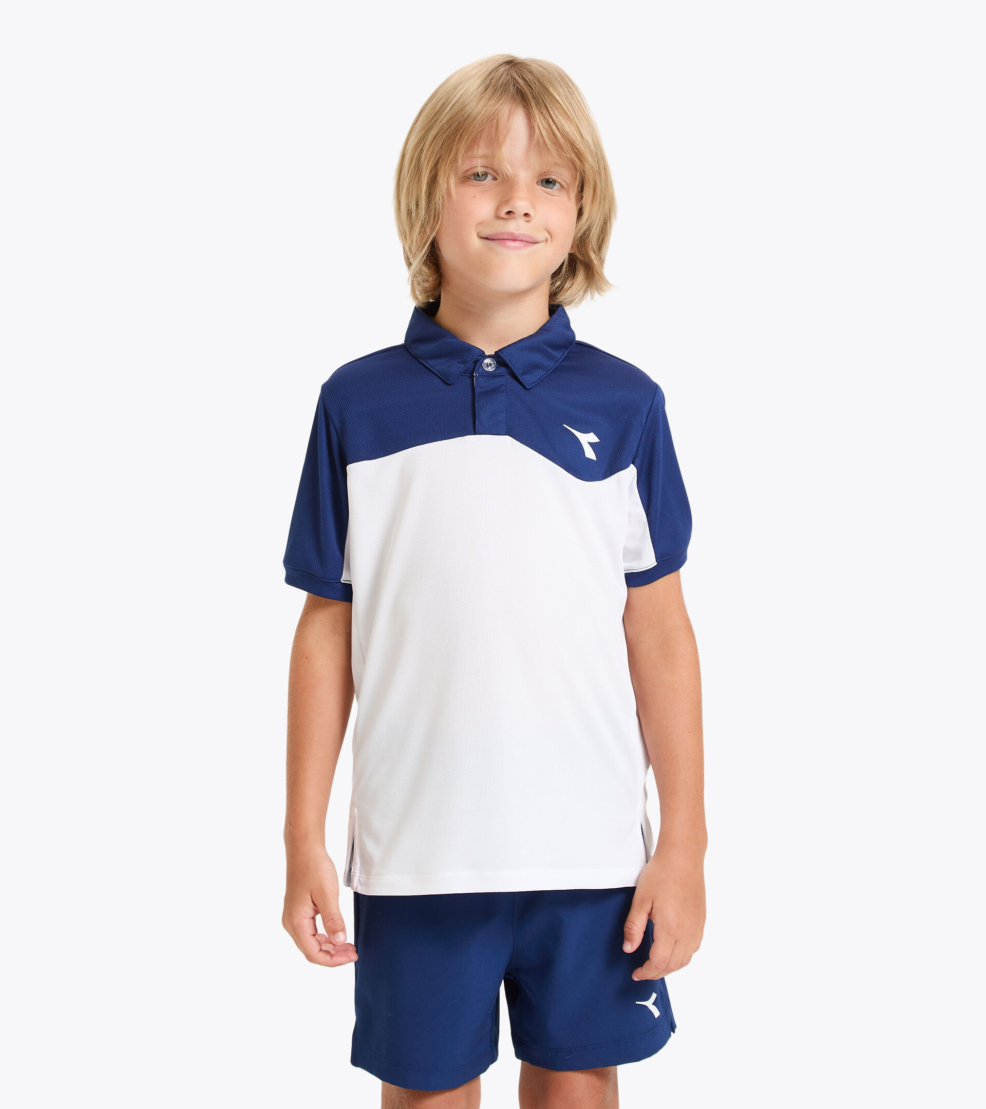 Tennis polo shirt - Junior J. POLO COURT SALTIRE NAVY - Diadora