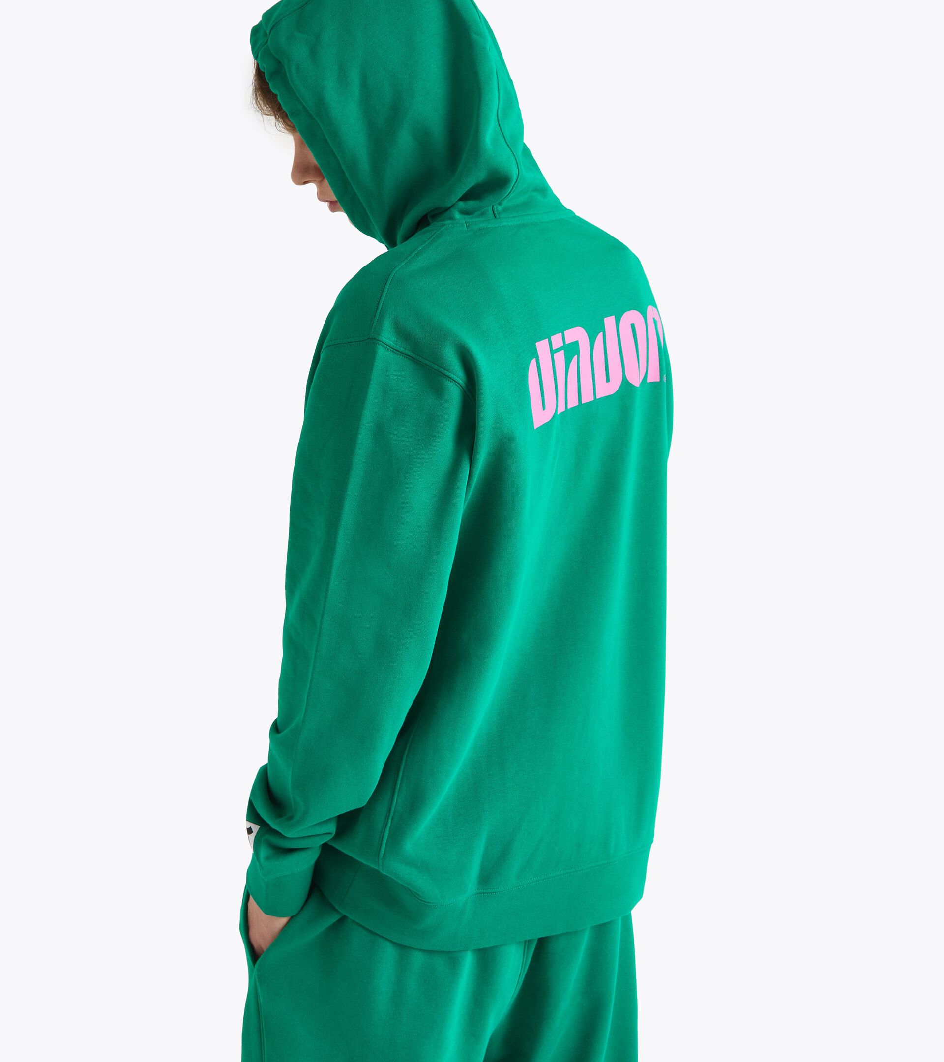 Sweat-shirt décontracté à capuche - Pour tous les genres HOODIE ATHL. LOGO VERT 562 C - Diadora