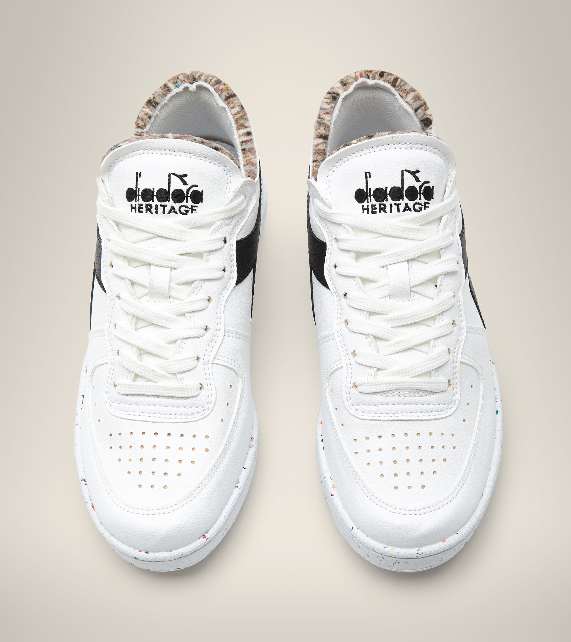 Heritage shoe - Unisex MI BASKET ROW CUT 2030 WHITE/BLACK - Diadora
