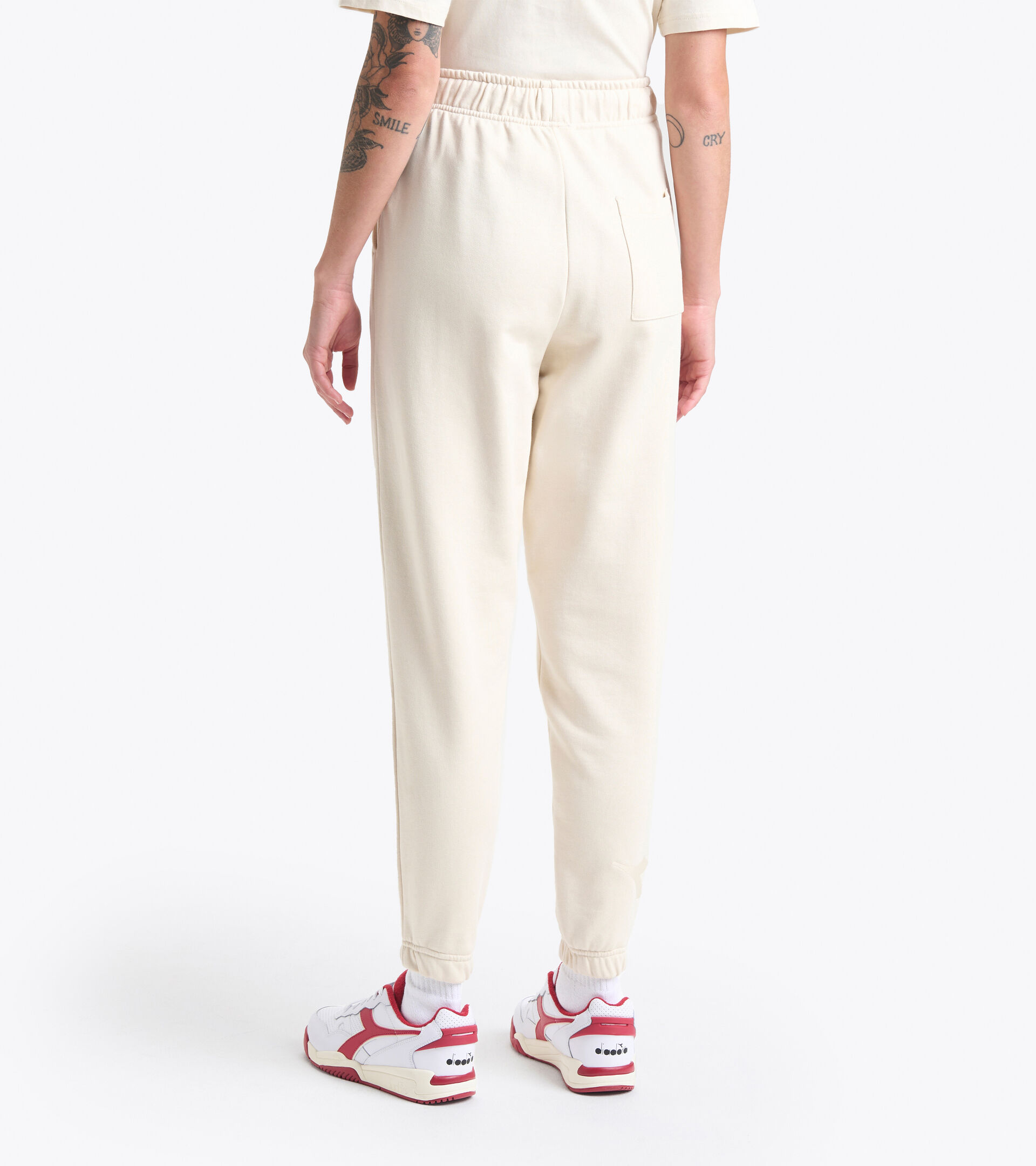 Pantalone sportivo in cotone - Gender neutral PANT SPW LOGO BEIGE CIGNO - Diadora