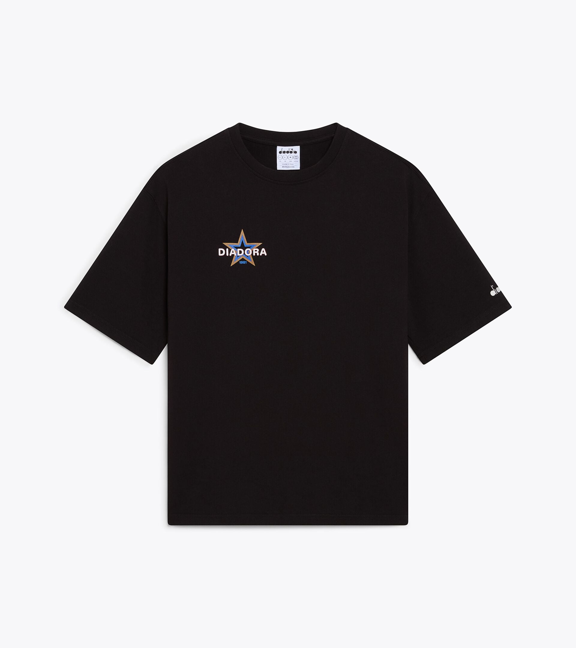 Camiseta de algod&oacute;n reciclado - Made in Italy - Para todos los g&eacute;neros T-SHIRT SS LEGACY II NEGRO AZABACHE - Diadora
