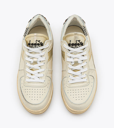MI BASKET ROW CUT METALLIC ANIMALIER WN, BLANC ANCIEN Chaussures Heritage - Femme MI BASKET ROW CUT METALLIC ANIMALIER WN BLANC ANCIEN - Diadora