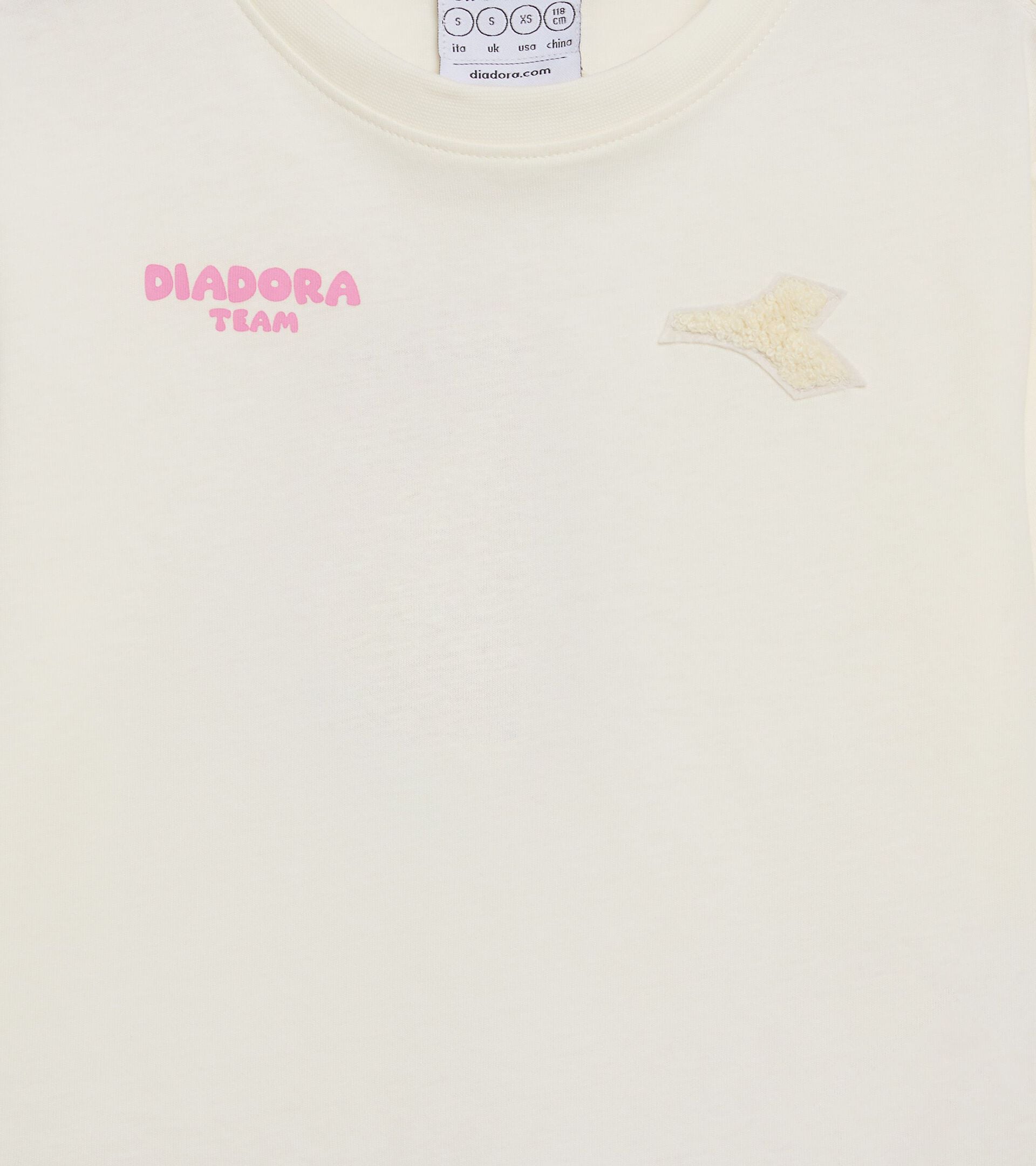 Long-sleeved T-shirt - Regular fit - Girls JG. T-SHIRT LS LOGO GARDENIA WHITE - Diadora