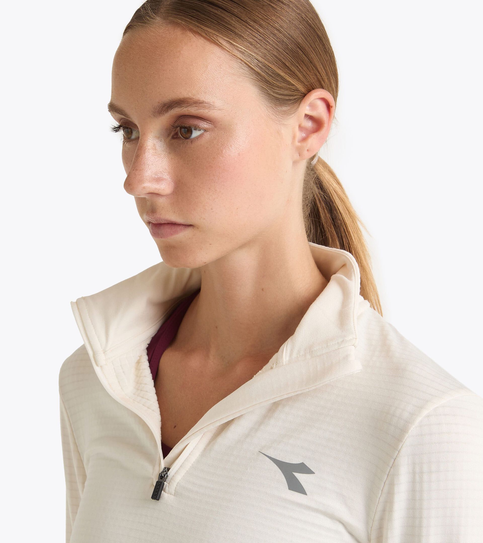 Thermoregulating fleece with FIBRAZERO fabric - Winter Protection - Women L. WARM UP WINTER PROTECTION WHISPER WHITE - Diadora