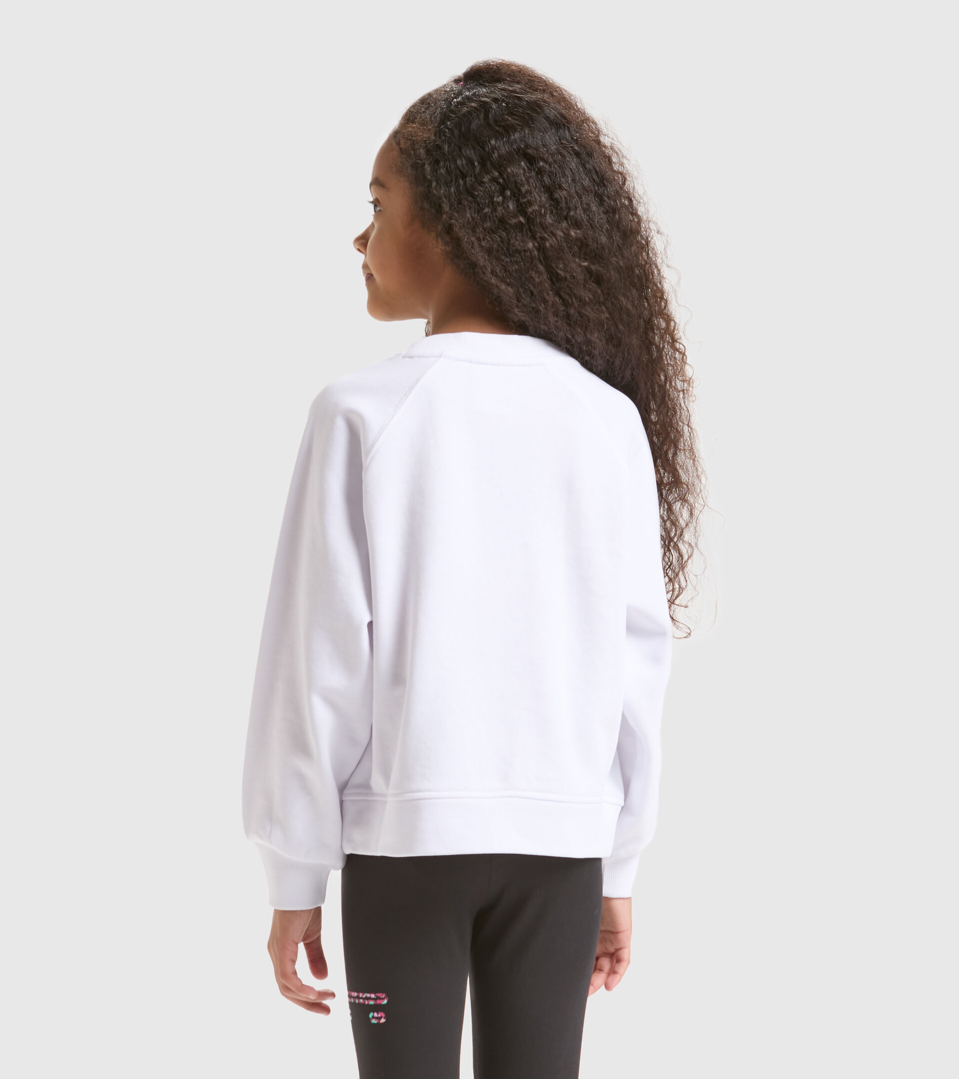 Cotton sports sweatshirt - Girls JG.SWEAT BLOSSOM OPTICAL WHITE - Diadora