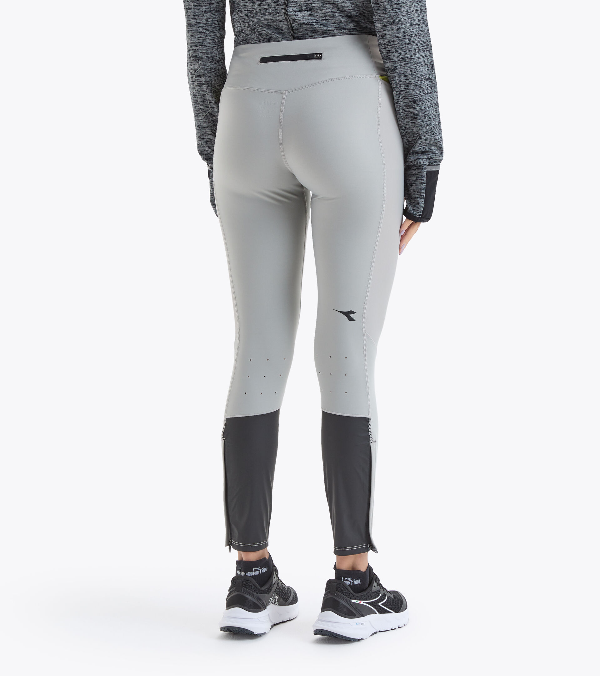 Leggings da running - Donna L. WINTER RUNNING TIGHTS BE ONE ARGENTO METALLIZZATO - Diadora