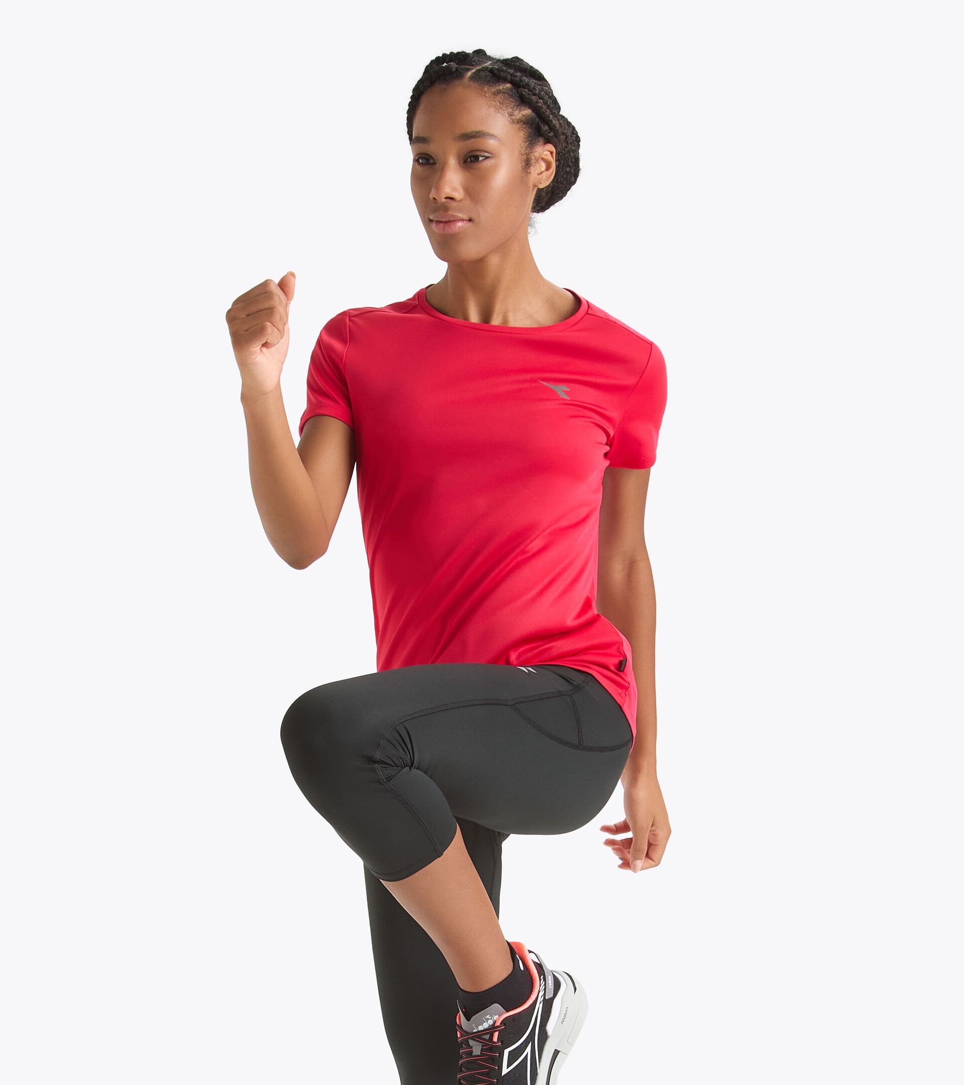 T-shirt de sport - Femme L. SS T-SHIRT RUN ROUGE TOREADOR - Diadora