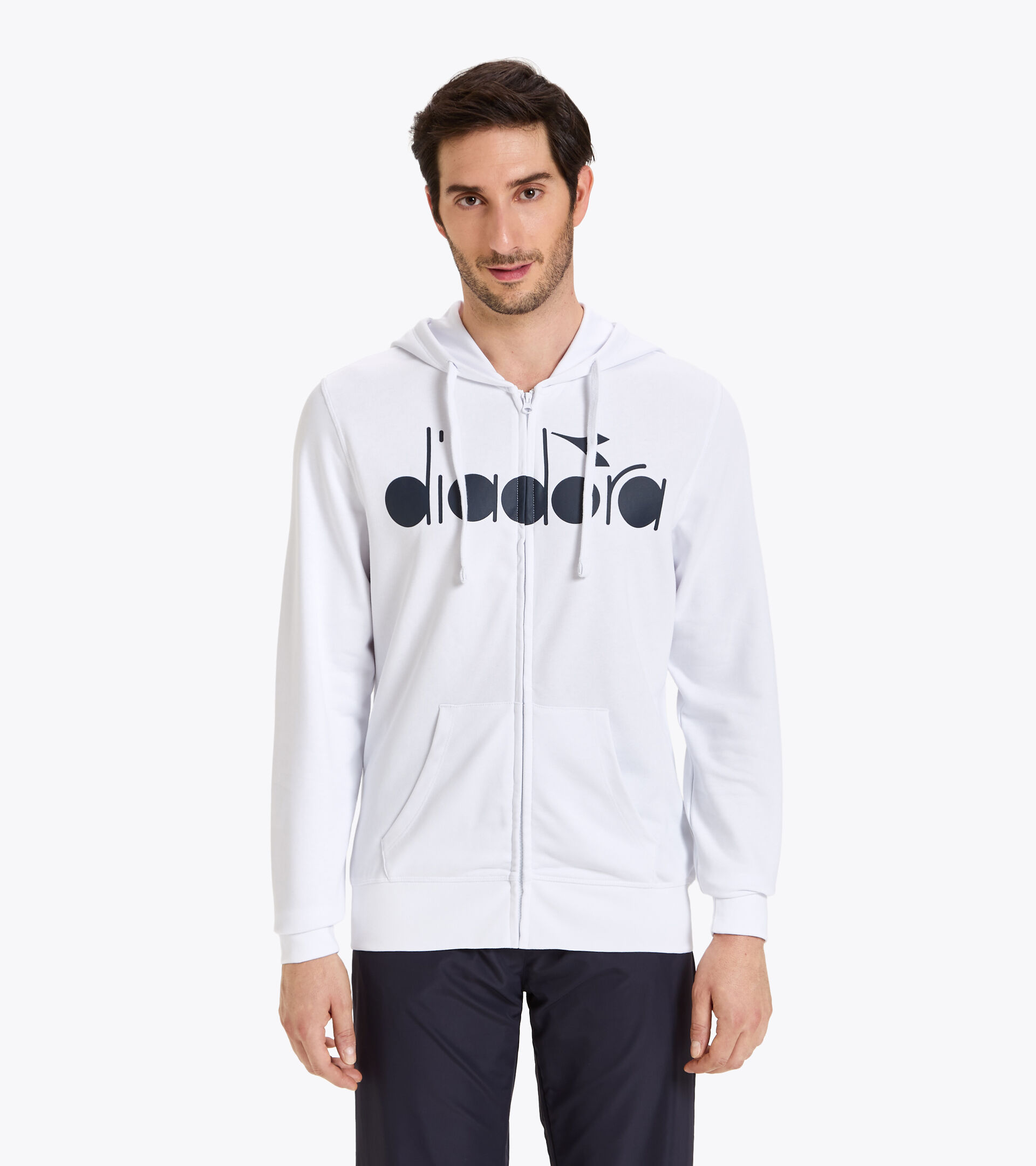 Felpa da tennis con cappuccio e zip - Uomo HD FZ SWEAT DIADORA CLUB BIANCO OTTICO - Diadora