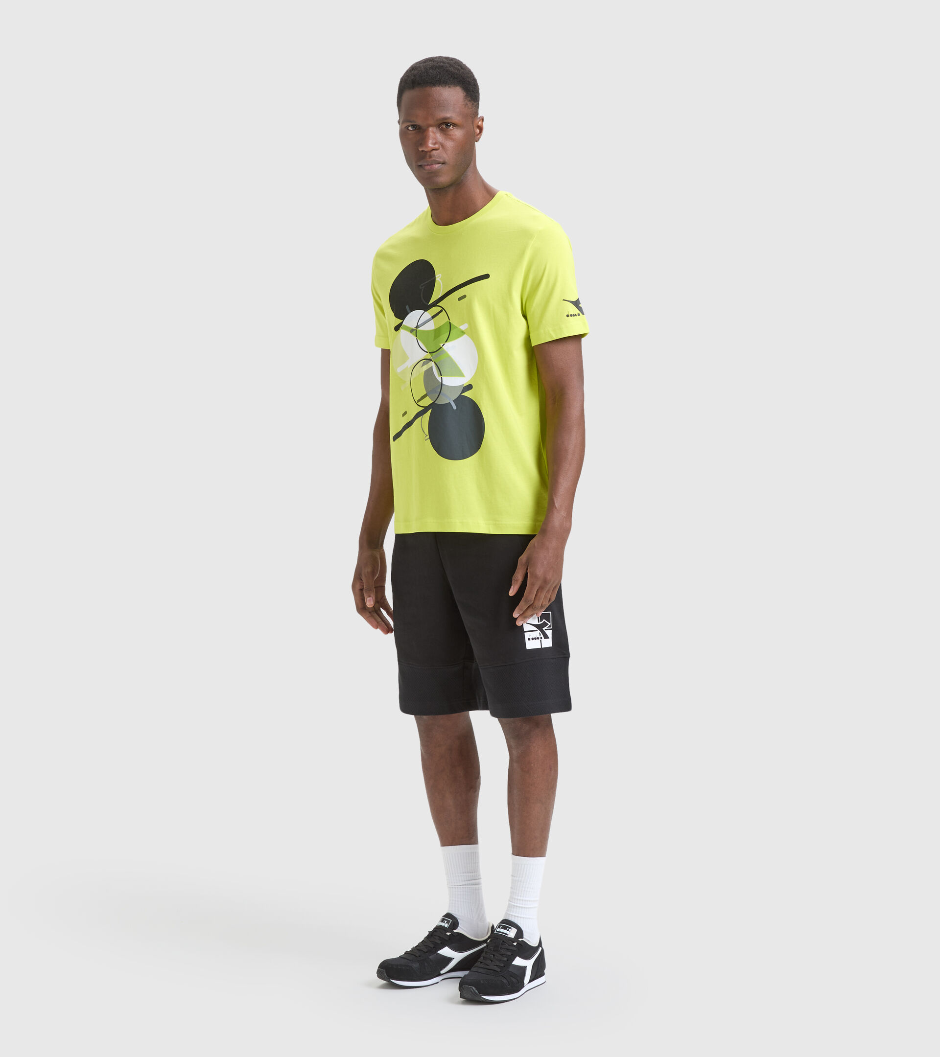 Cotton T-shirt - Men T-SHIRT SS TWIST GREEN SPRING - Diadora