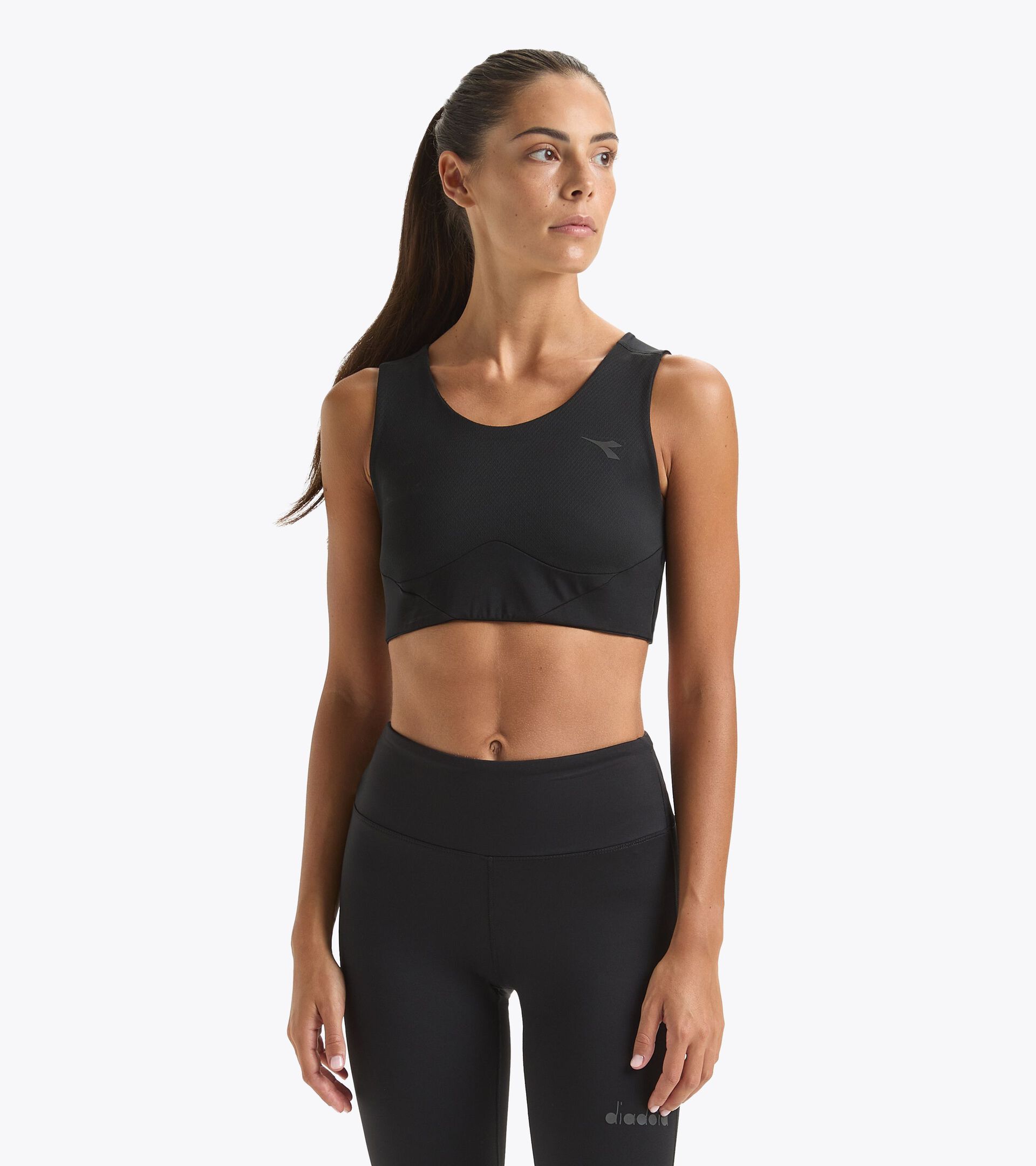 Sport-BH - Damen L. MEDIUM BRA RUN CREW SCHWARZ - Diadora