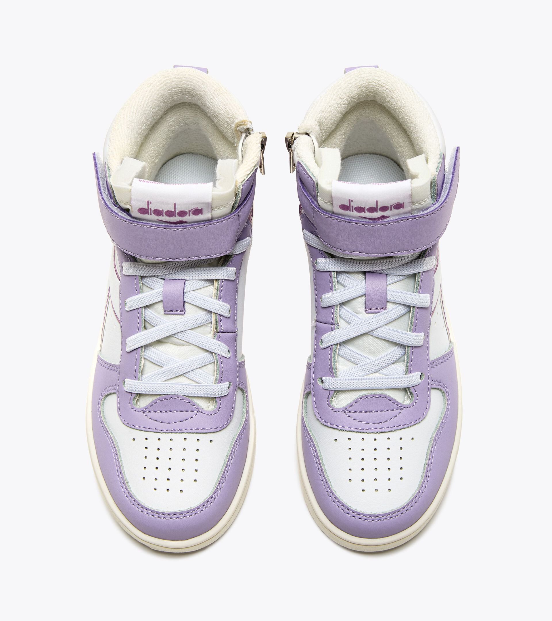 Sports shoes - Kids 4-8 years MAGIC BASKET MID PS MULBERRY/WHITE - Diadora