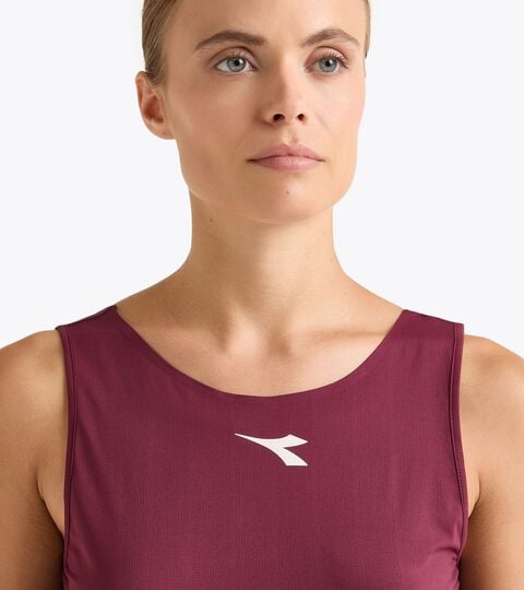 L. TANK ICON, MAROON BANNER Tennis racerback tank top - Competition - Women’s L. TANK ICON MAROON BANNER - Diadora