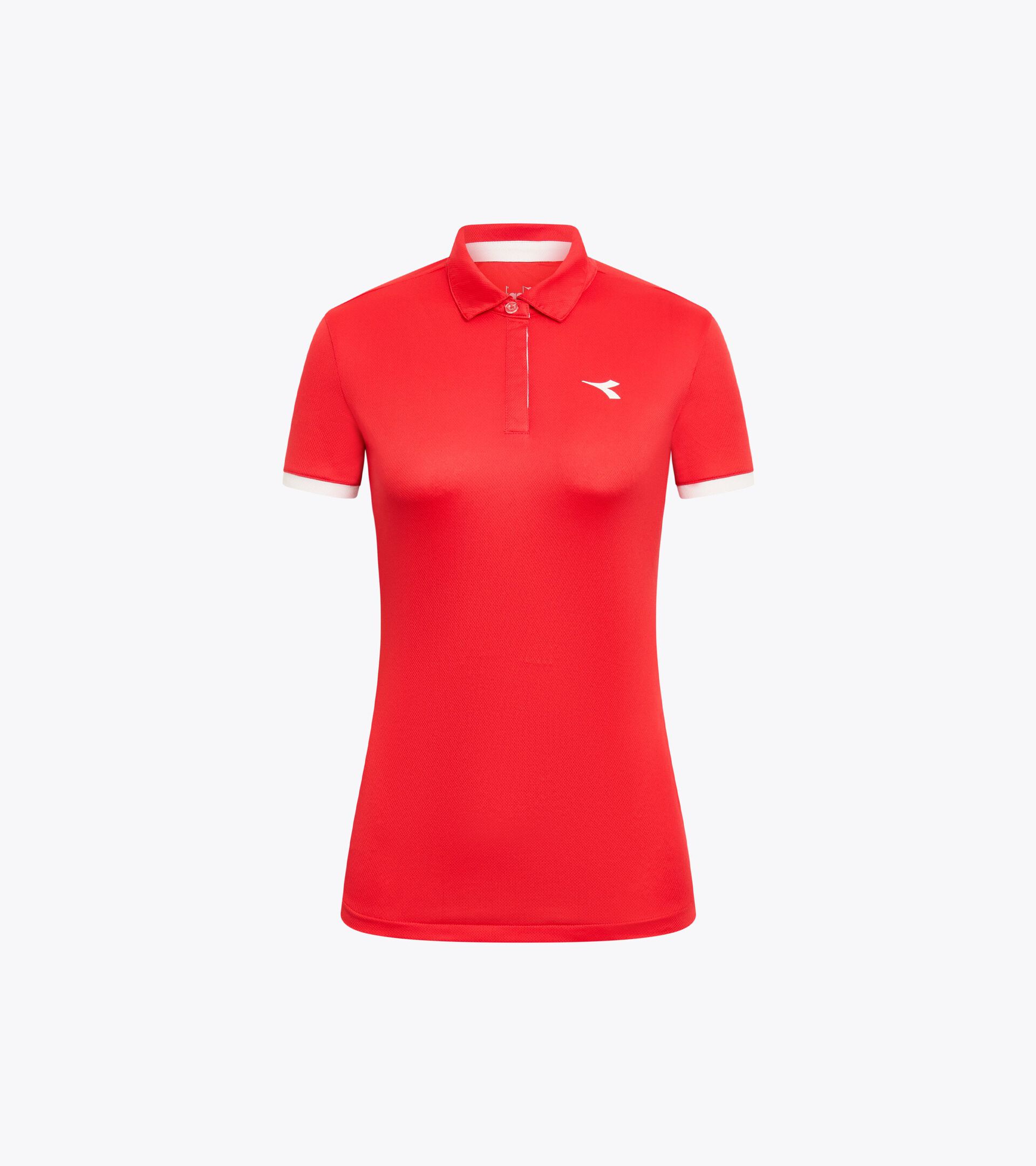 Tennis polo shirt - Women L. POLO COURT TOMATO RED - Diadora