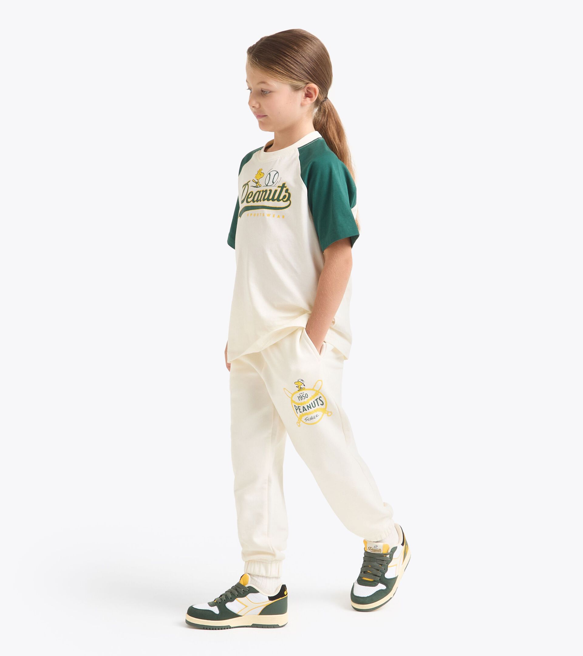 Peanuts college-style t-shirt - Kids - All-gender JU. T-SHIRT SS PEANUTS RAIN FOREST - Diadora
