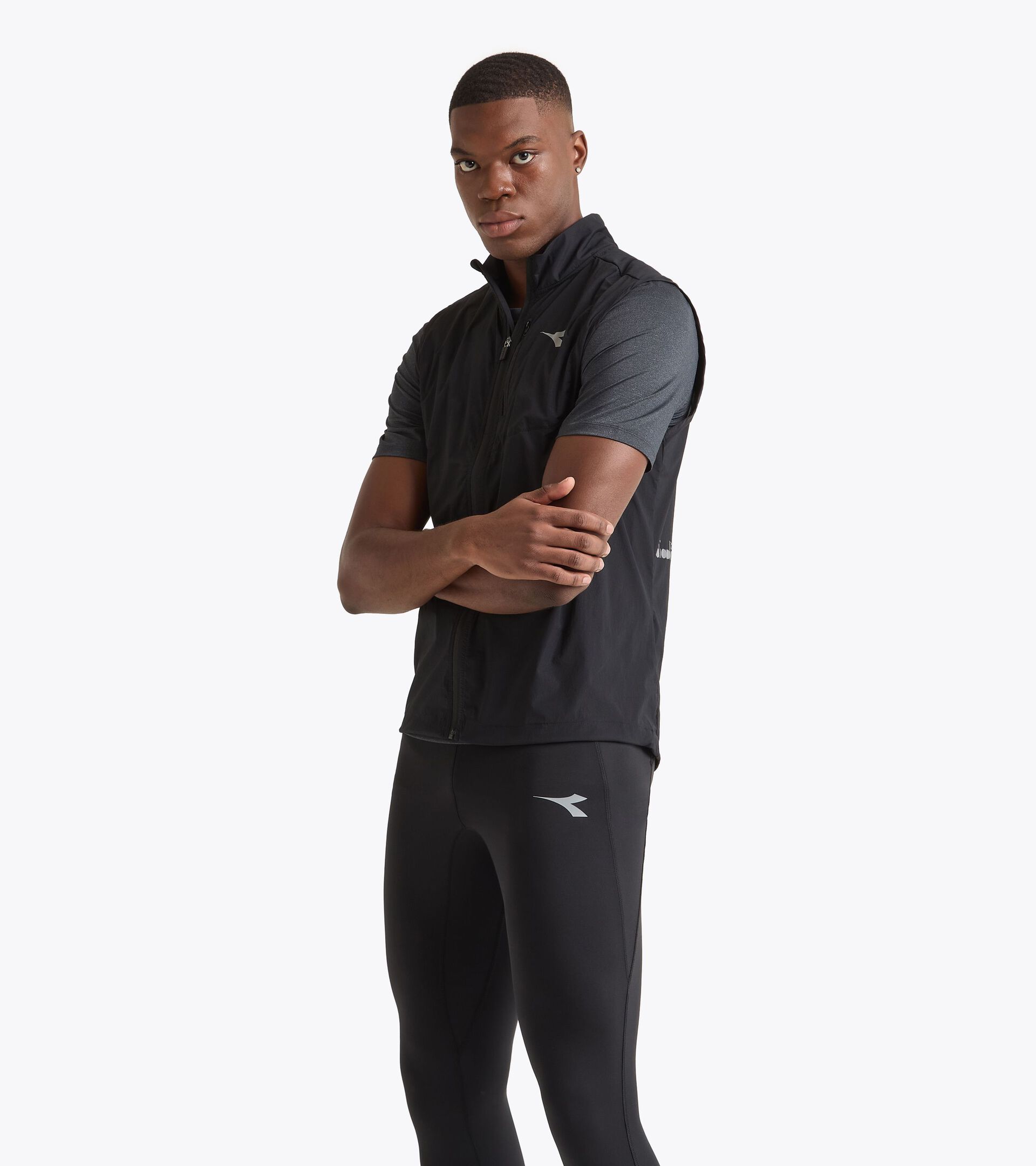 Chaleco cortavientos plegable§Running§Hombre WINDBREAKER PACKABLE VEST NEGRO - Diadora