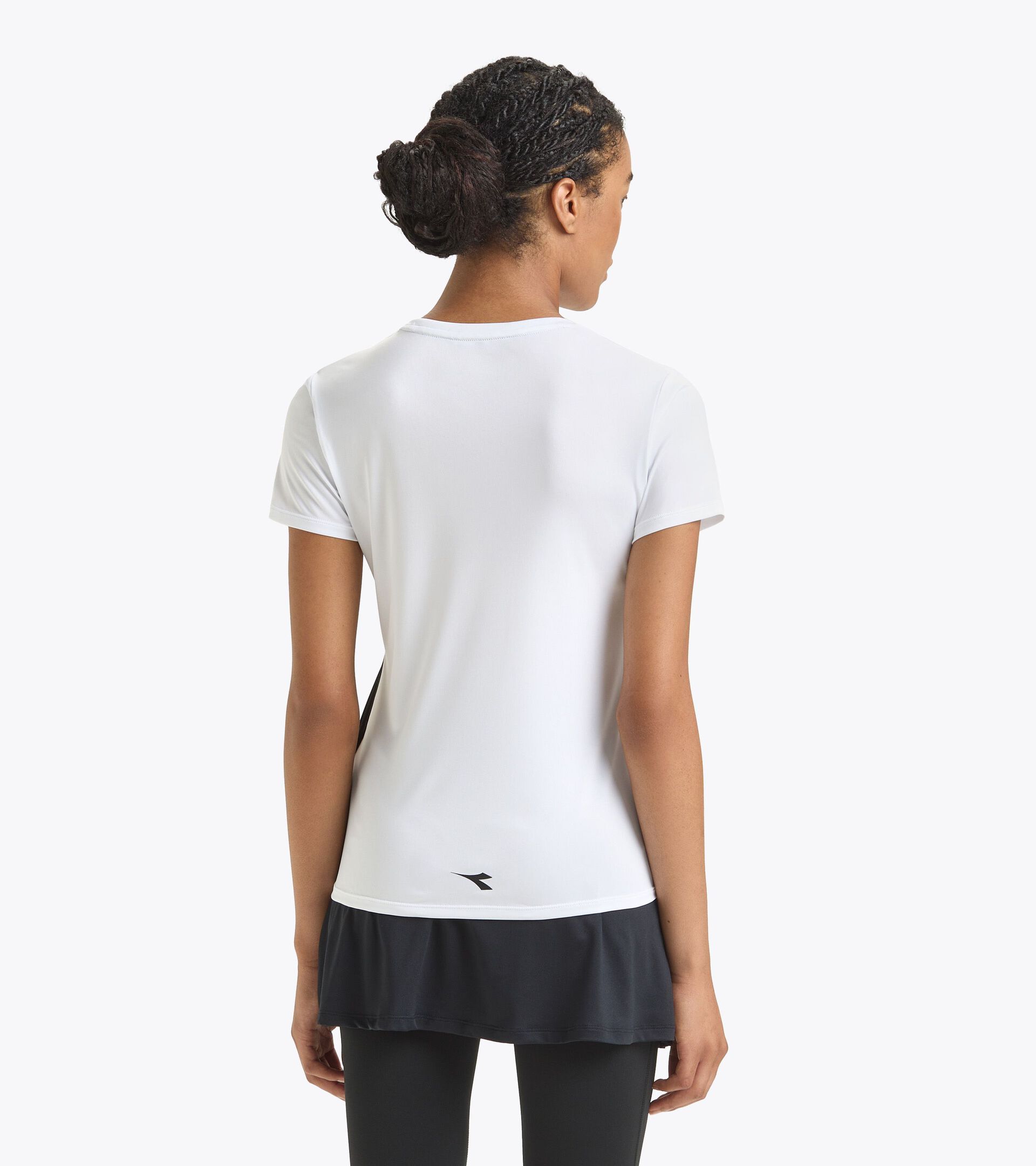 Camiseta de tenis - Mujer L. SS T-SHIRT BLANCO VIVO/NEGRO - Diadora