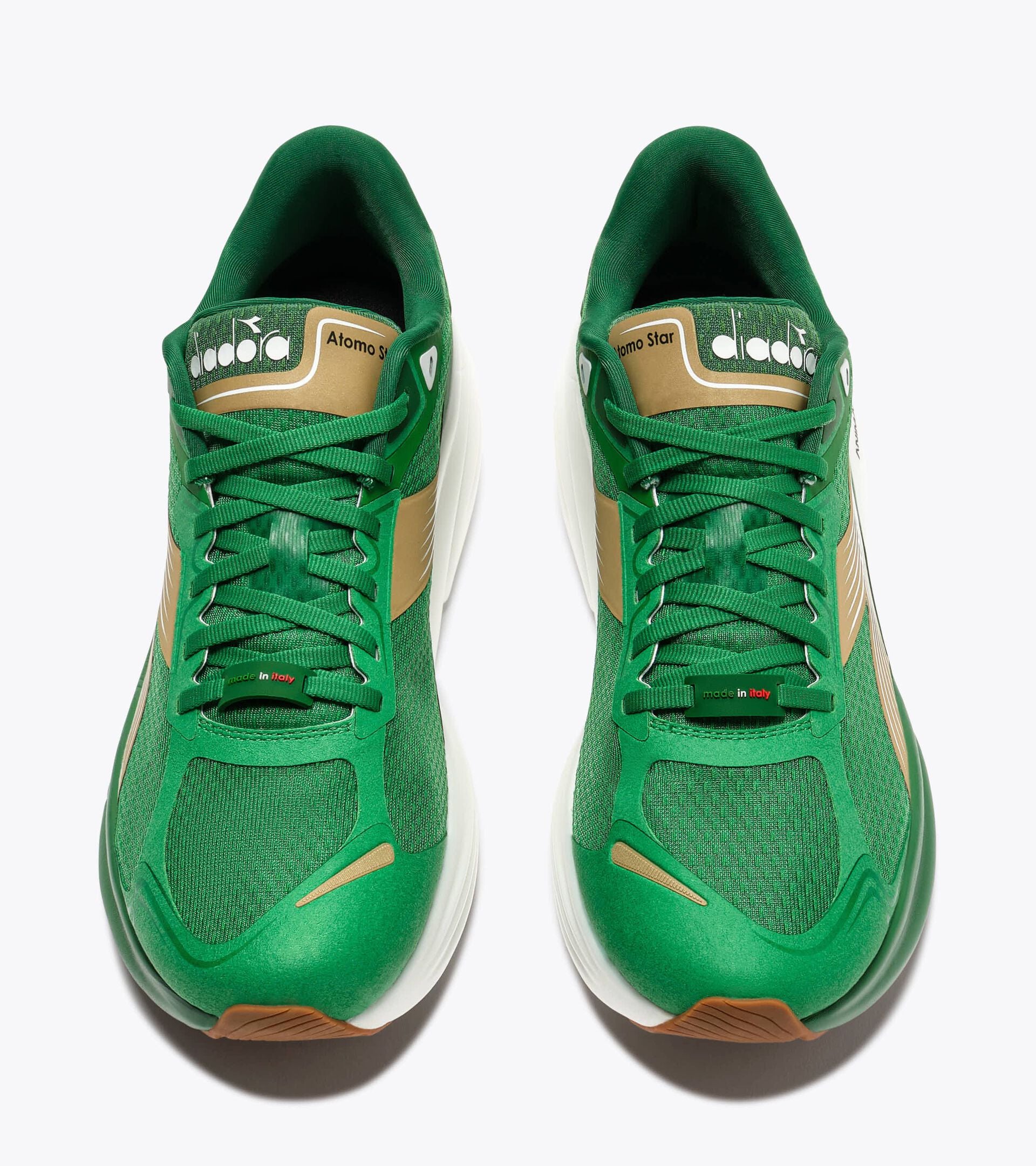 Made in Italy running shoe - Lightness and cushioning - All-Gender ATOMO STAR GREEN BEE/GOLD - Diadora