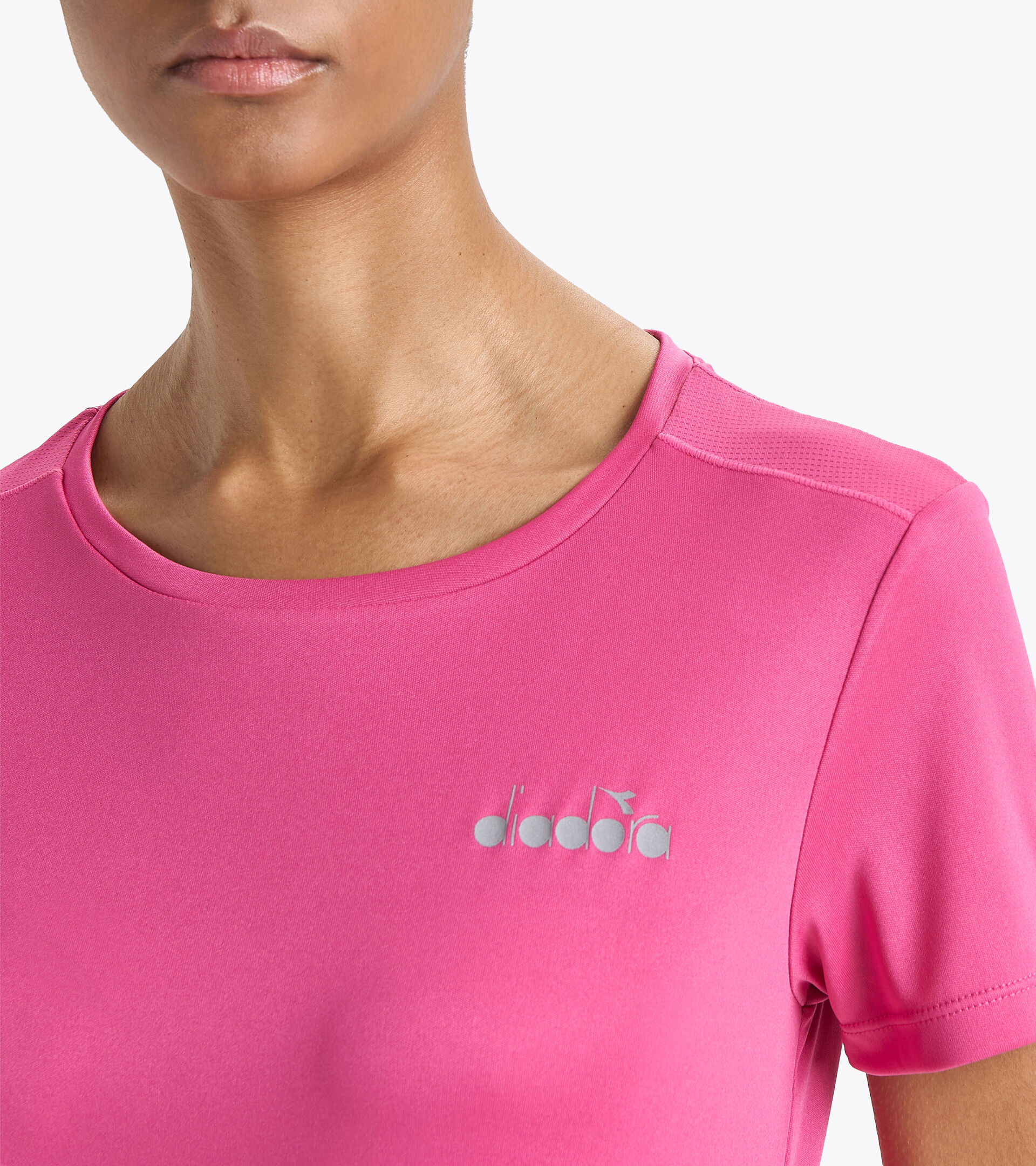 Lauf-T-Shirt - Damen L. SS T-SHIRT RUN ROSA SCHAFGARBE - Diadora