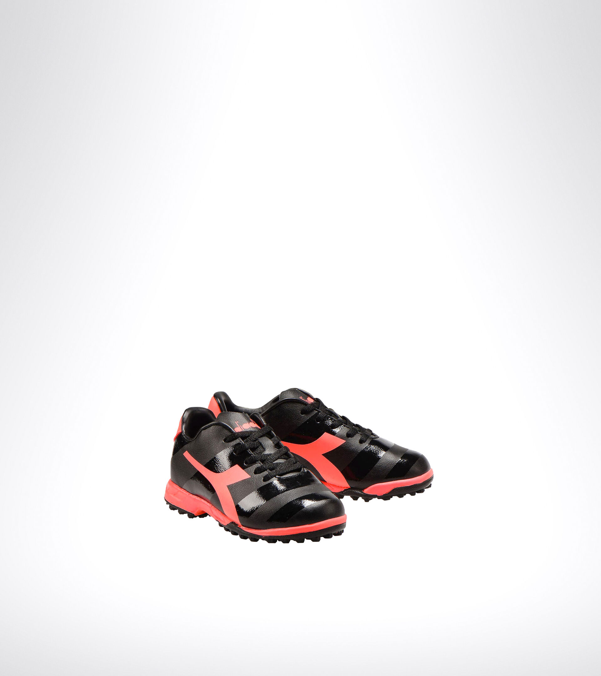 Hard ground and artificial turf football boot - Unisex kids RAPTOR R TF JR BLACK/RED FLUO - Diadora
