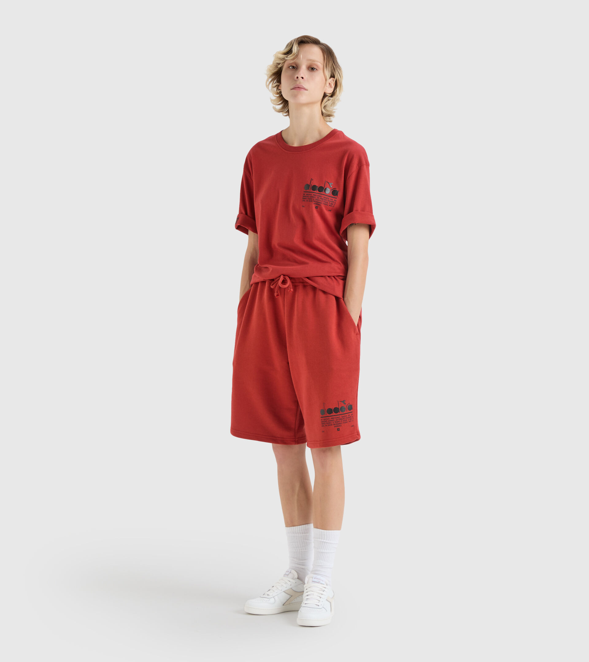 Cotton T-shirt - Unisex T-SHIRT SS MANIFESTO BROWN PURPLE - Diadora