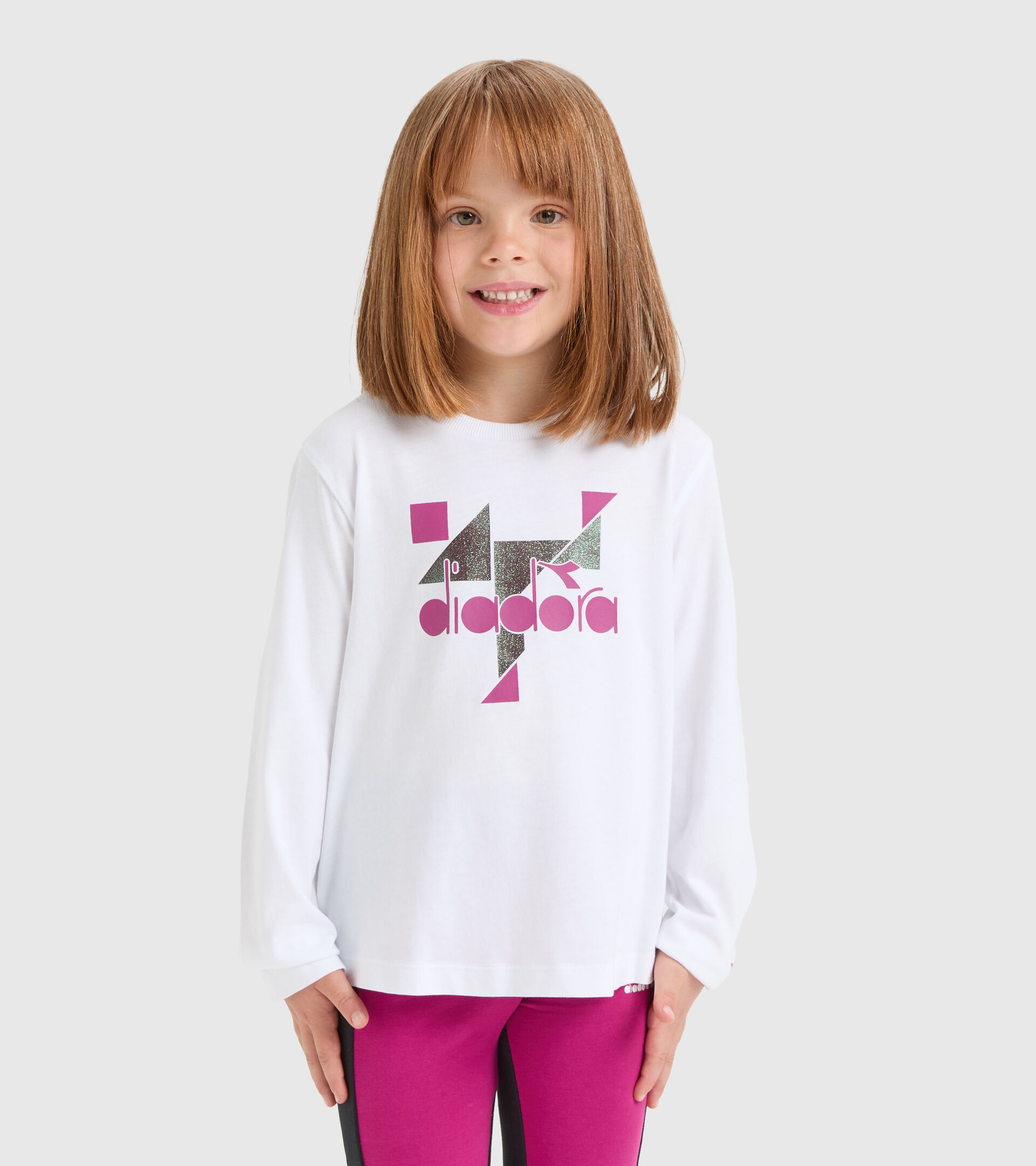 Camiseta de manga larga - Niña JG.T-SHIRT LS GLEE BLANCO VIVO - Diadora