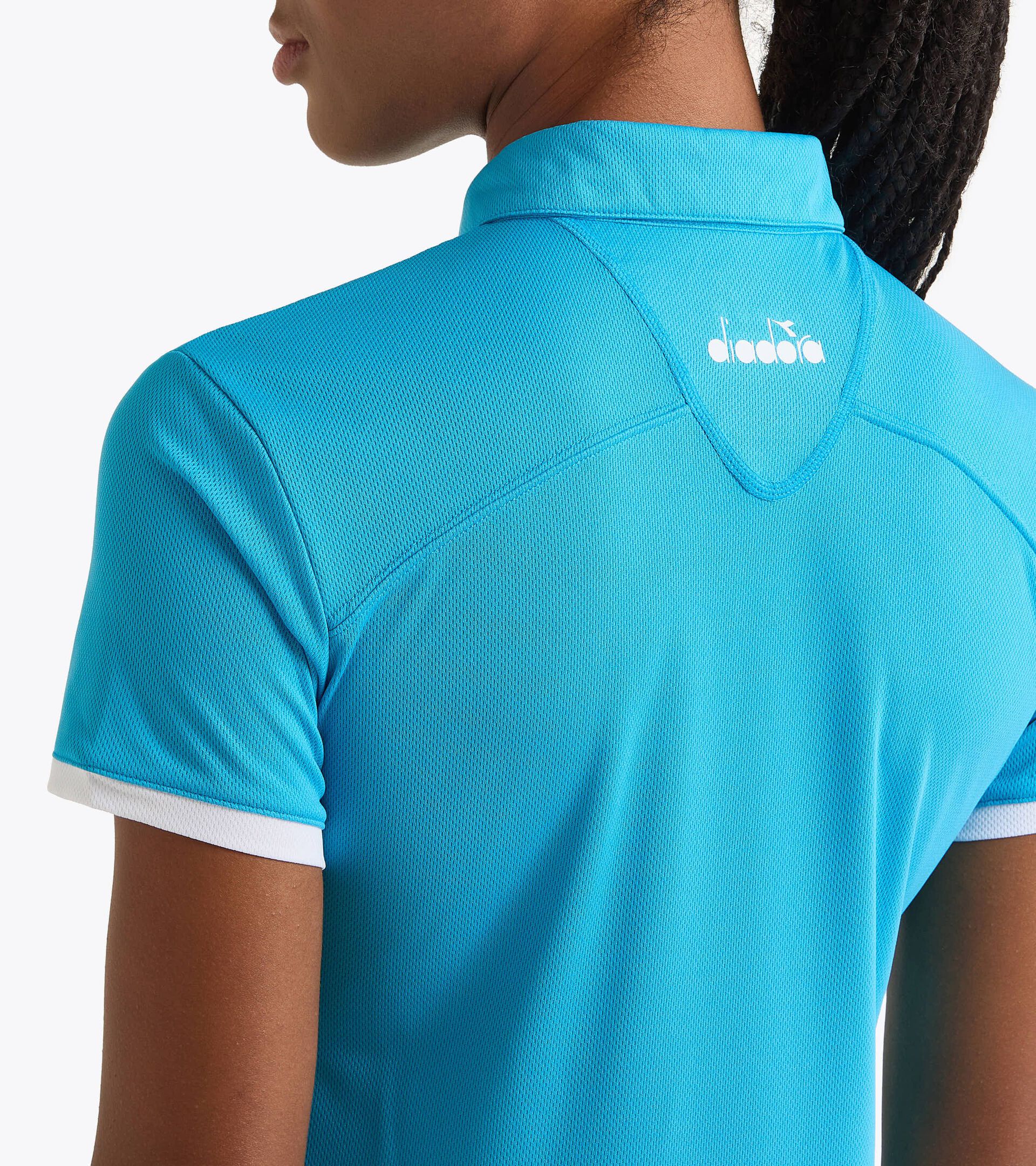 Polo de tennis - Femme L. POLO COURT BLEU ROI FLUO - Diadora