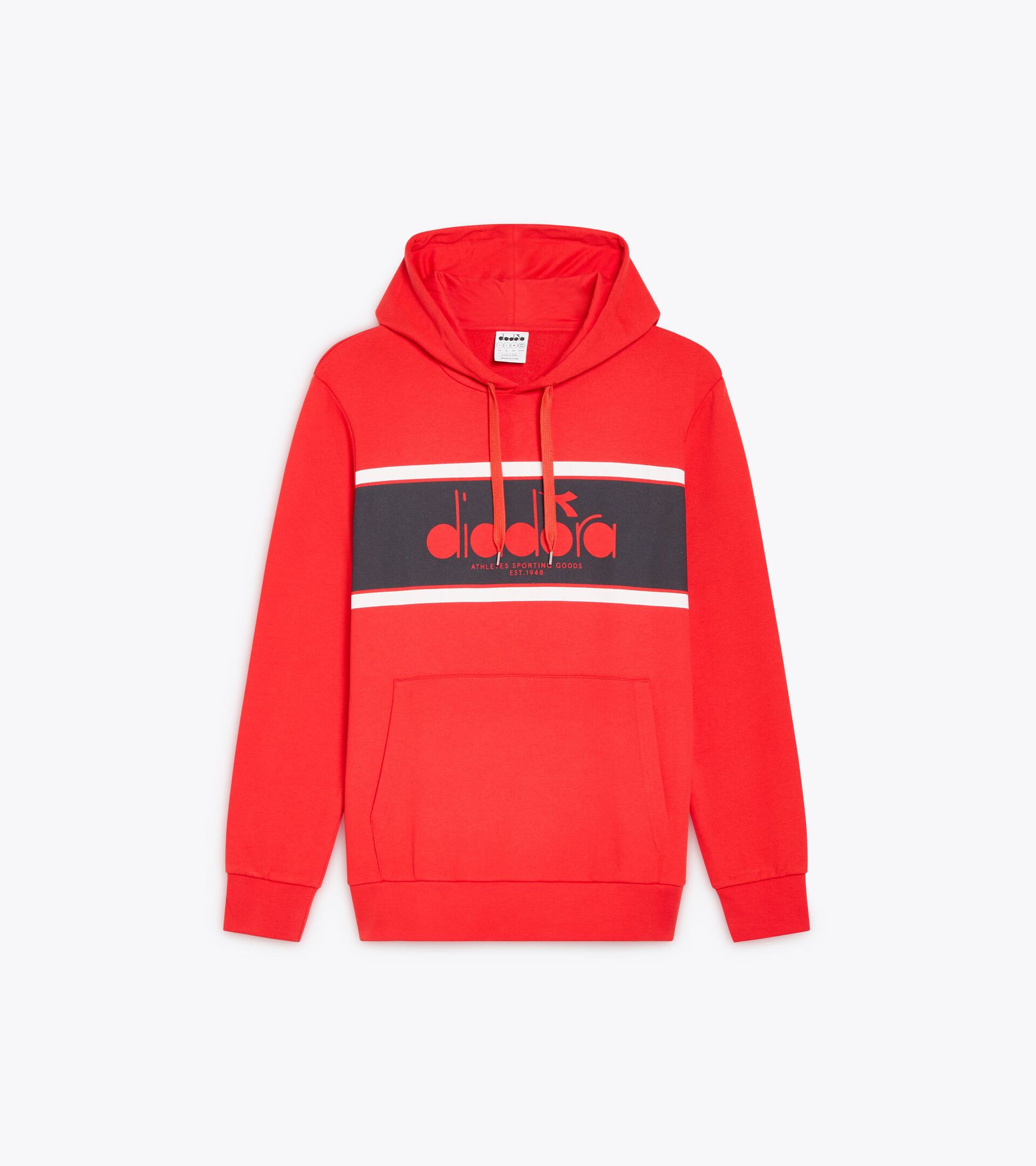 Sudadera con capucha color block - Para todos los g&eacute;neros HOODIE LOGO ROJO INTENSO - Diadora