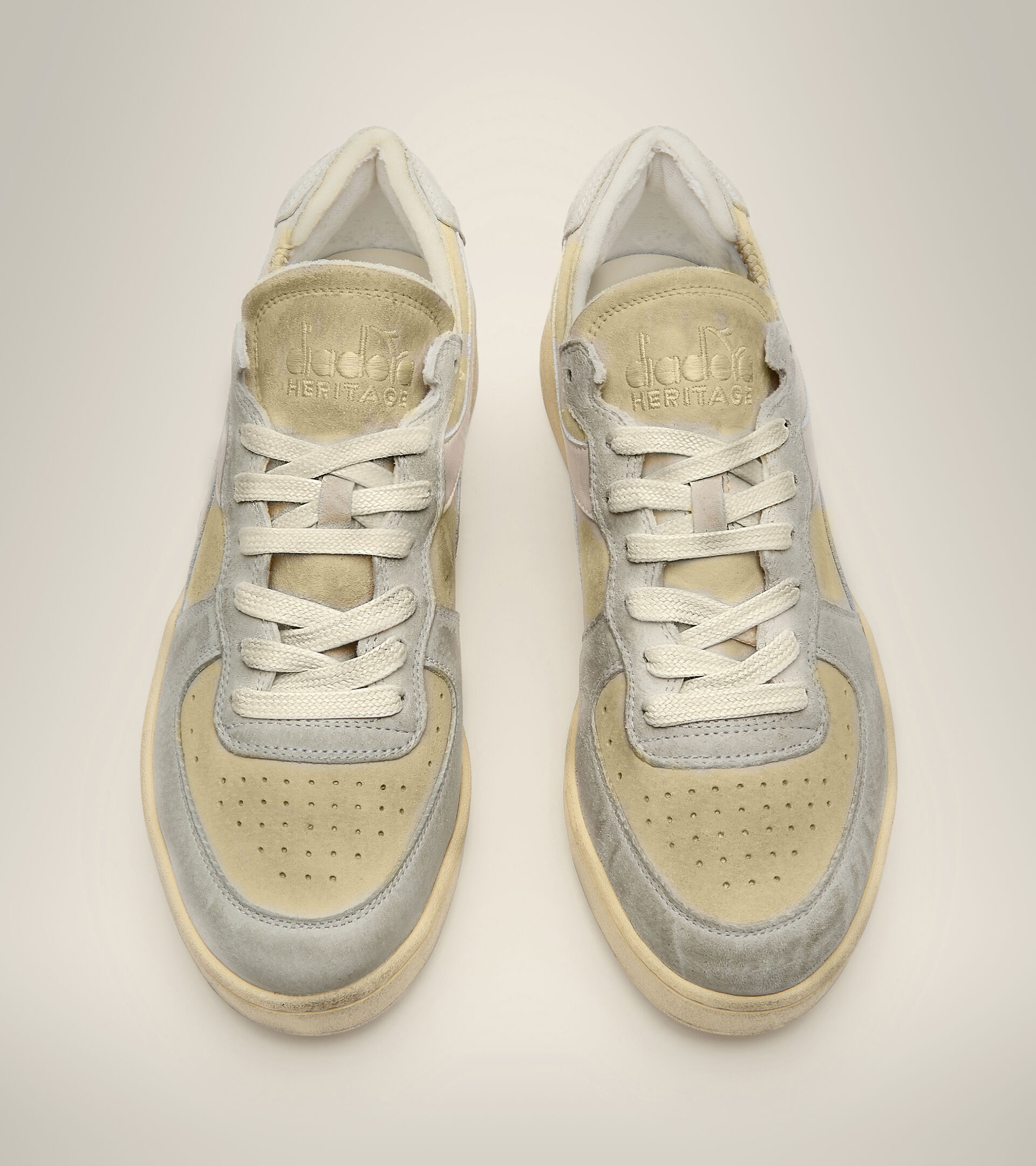 Heritage shoe - Unisex MI BASKET ROW CUT PIGSKIN USED BEIGE ALMOND OIL - Diadora