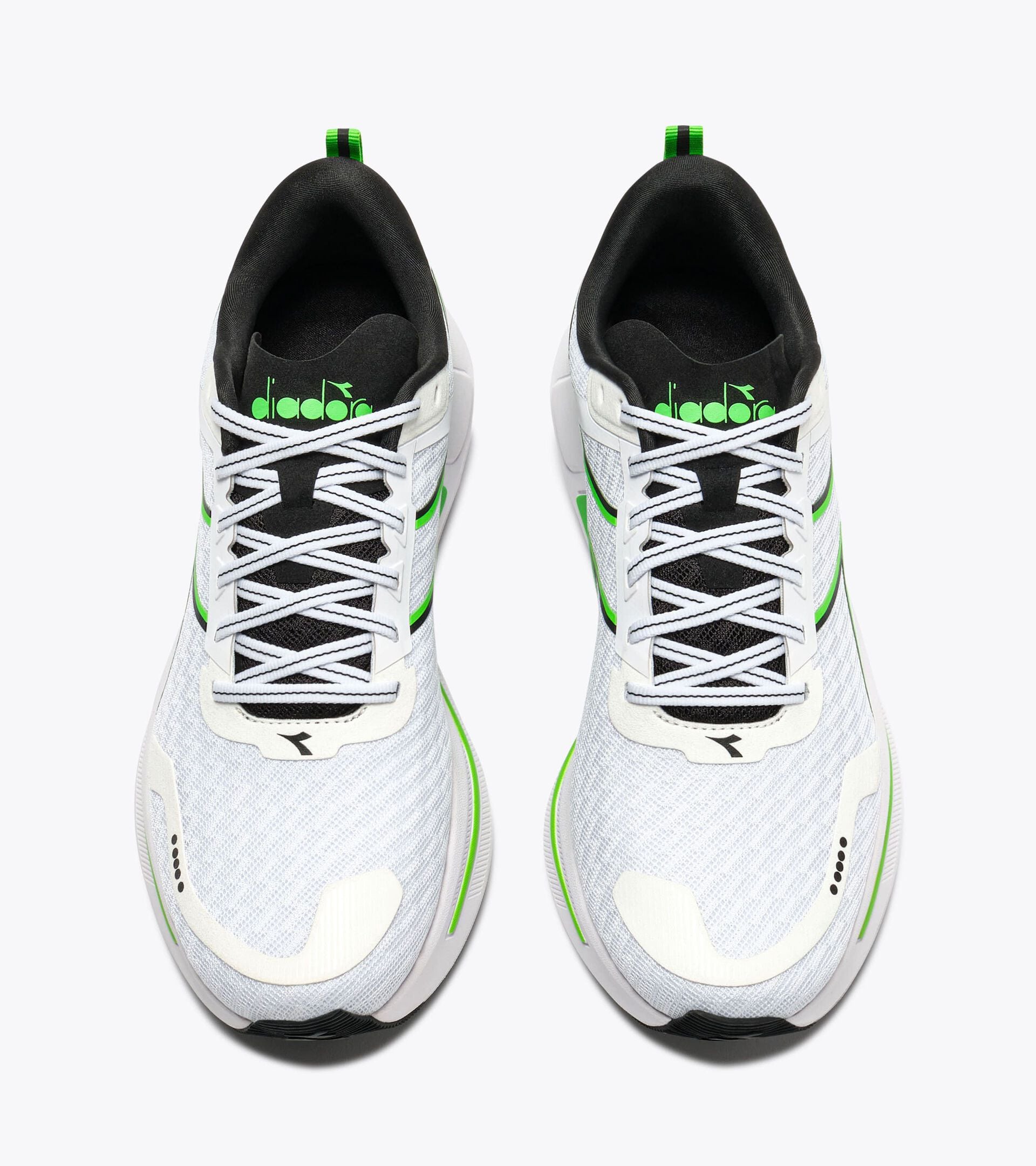 Neutral running shoe - Comfort and stability - Men&rsquo;s CELLULA 2 WHITE/BLACK/GREEN FL - Diadora