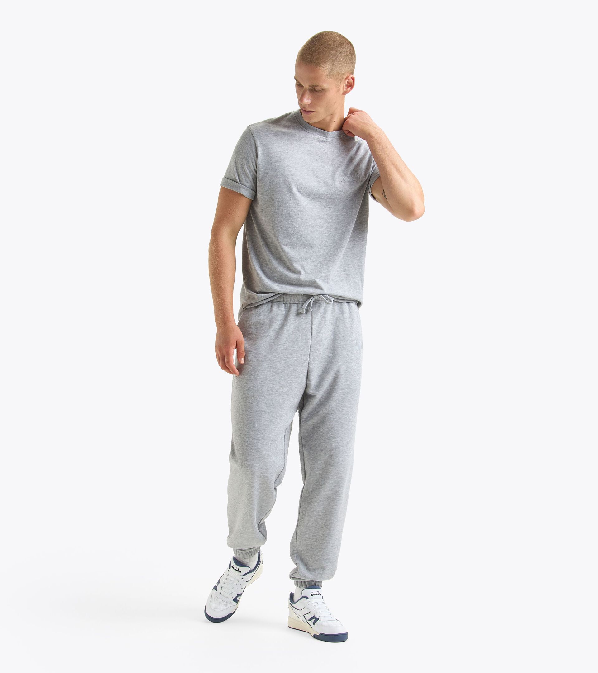 Jogger pants - Gender Neutral PANT ATHL. LOGO HIGH RISE MELANGE - Diadora