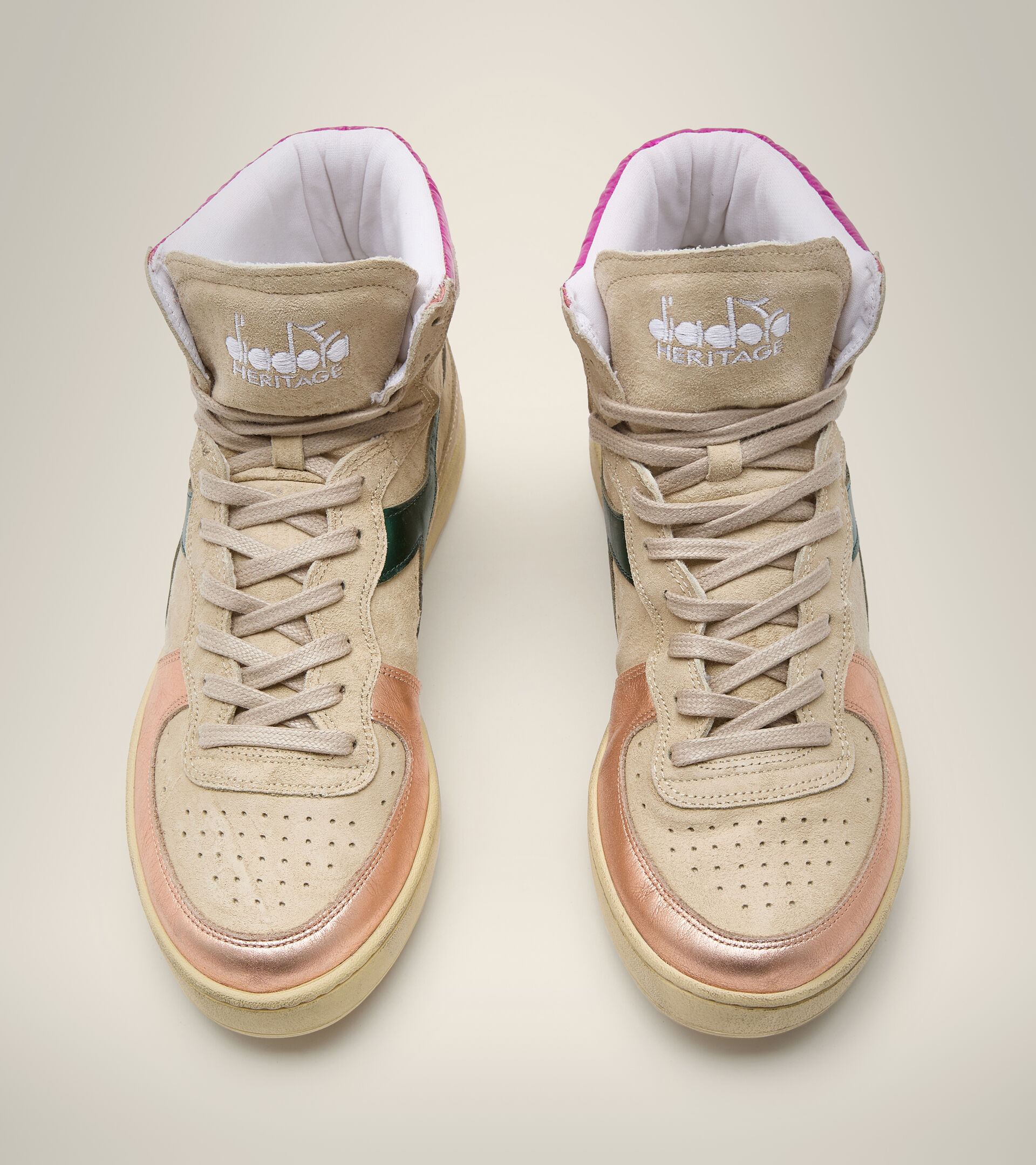 Heritage shoe - Unisex MI BASKET METAL PIGSKIN USED WN BEIGE OYSTER (25036) - Diadora