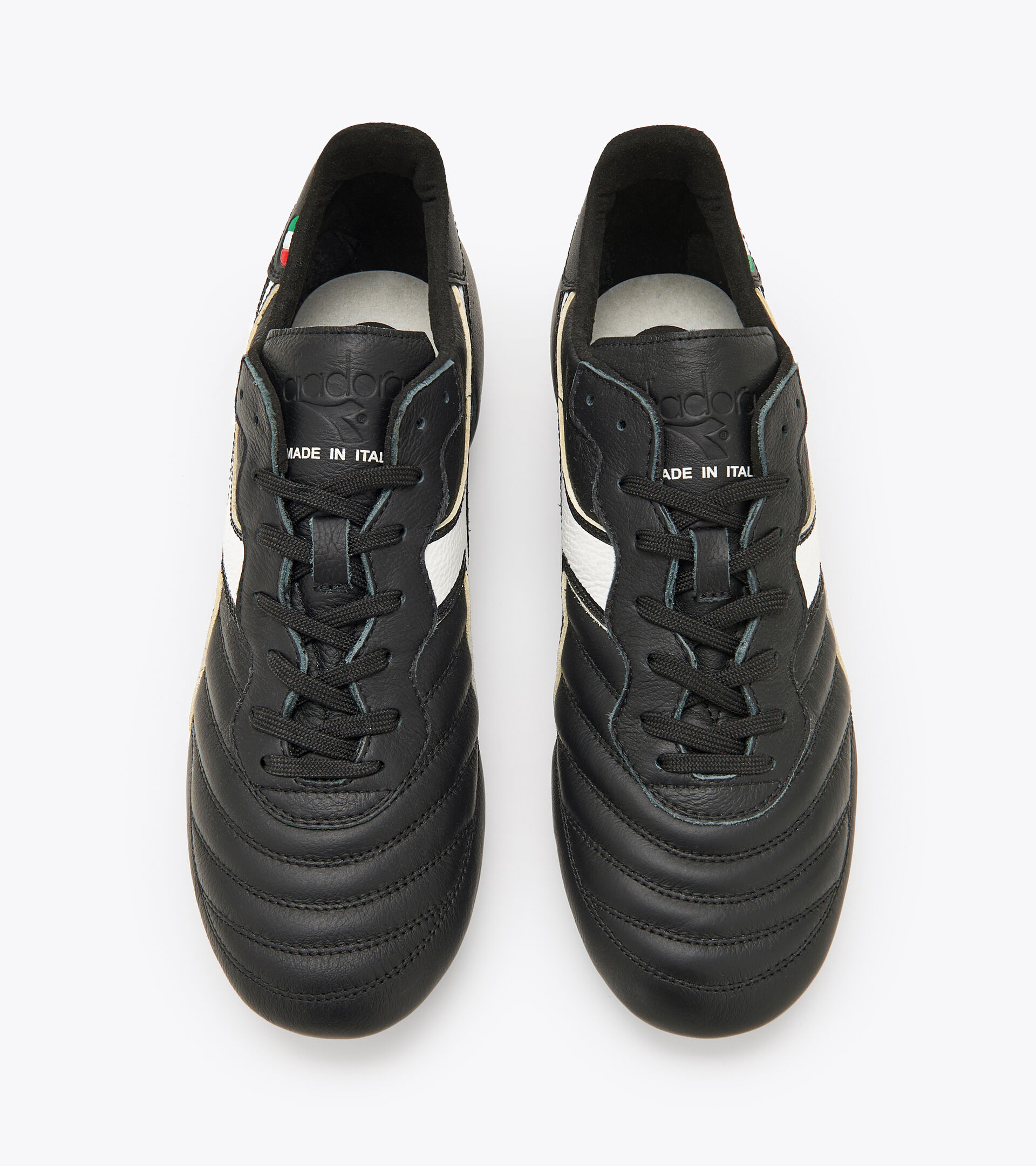 Chaussures de football pour terrains compacts - Made in Italy BRASIL ITALY OG LT+ MDPU NOIR/BLANC - Diadora