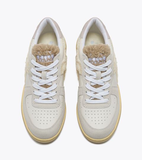 MI BASKET LOW CHALET WN, WHITE Heritage leather sneaker - Low top - Women’s MI BASKET LOW CHALET WN WHITE - Diadora