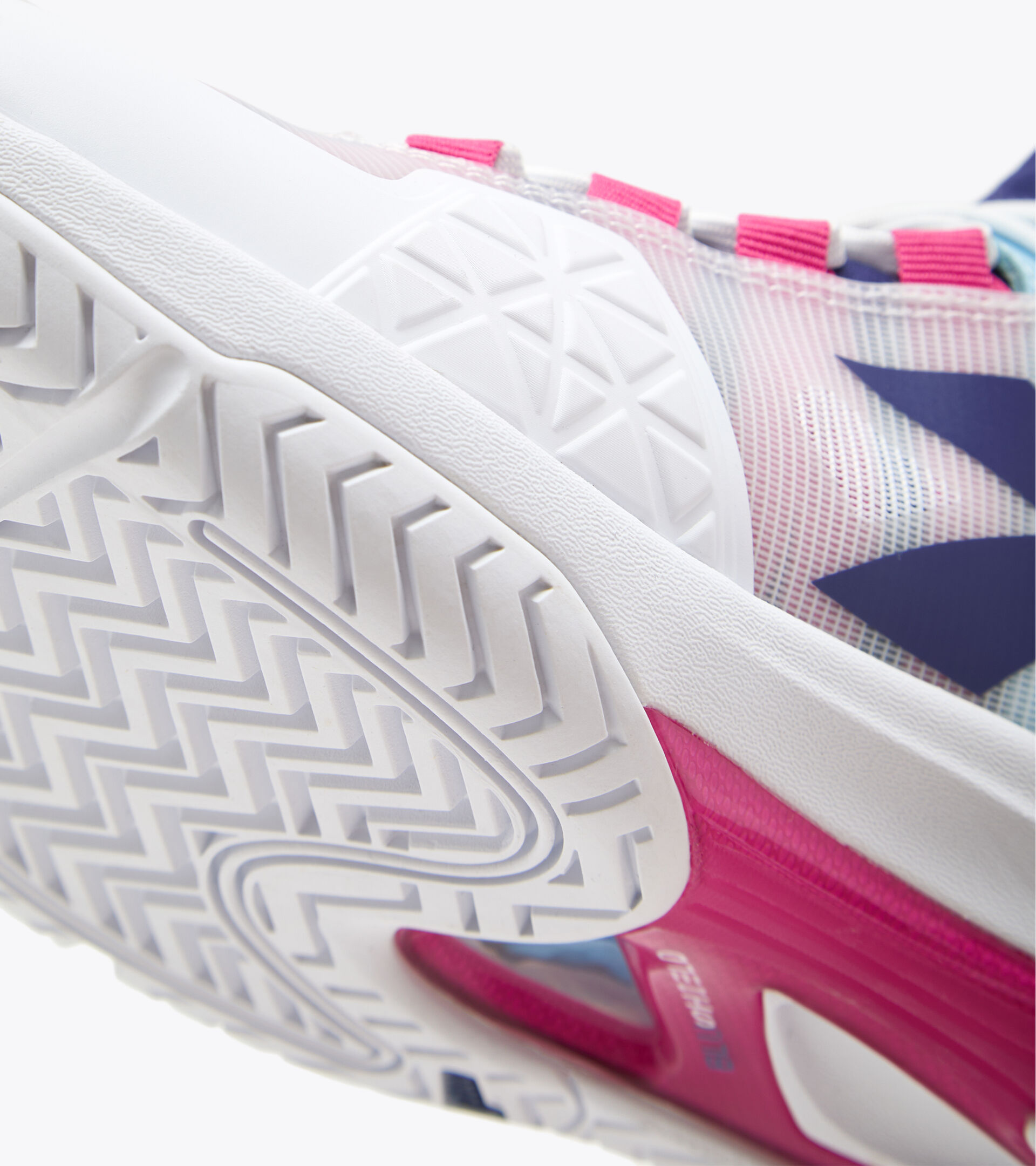 Tennis shoes for hard surfaces or clay - Women SPEED BLUSHIELD FLY 4 + W AG WHITE/BLUEPRINT/PINK YARROW - Diadora