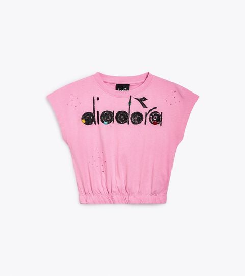 JG. T-SHIRT SS CROP CAMO, PINK TROPICAL PEACH Cropped T-shirt - Boxy fit - Girl JG. T-SHIRT SS CROP CAMO PINK TROPICAL PEACH - Diadora