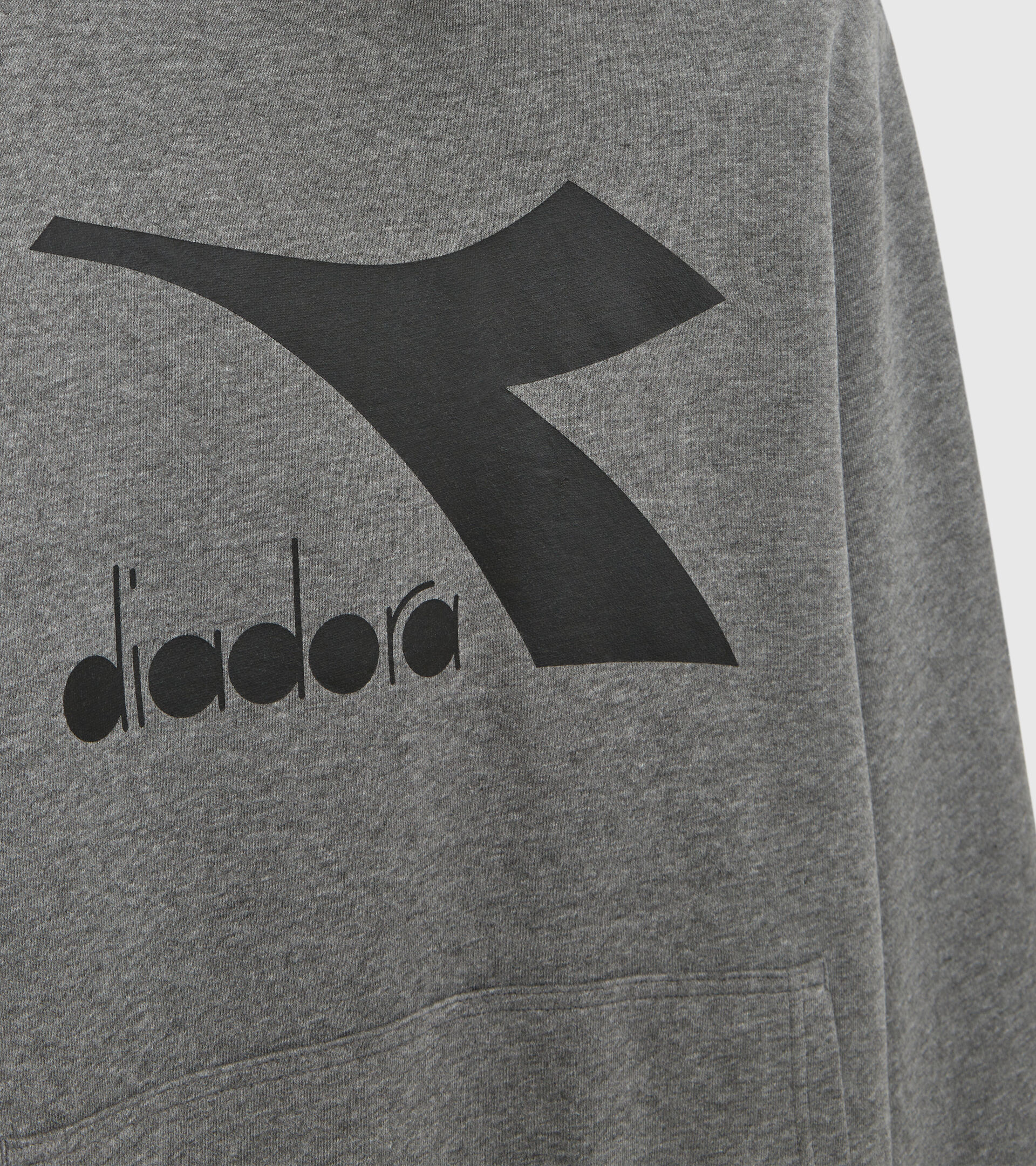 Sporty hooded sweatshirt - Men HOODIE CHROMIA DARK GRAY MELANGE (C6096) - Diadora