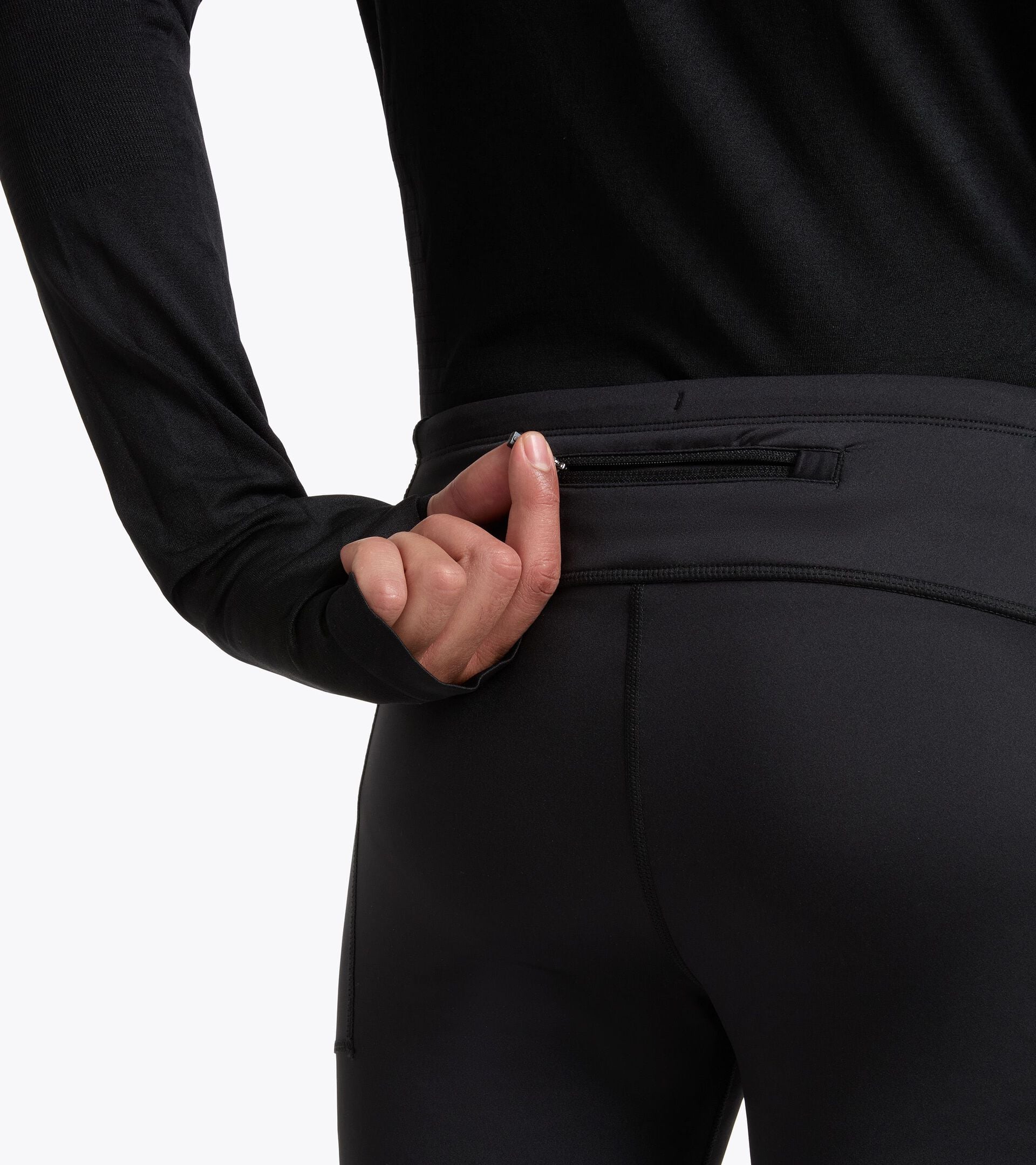 Thermoregulating Technical Leggings - STRATOUNO Running - Men&rsquo;s TIGHTS STRATOUNO BLACK - Diadora