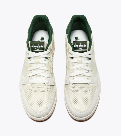 Leather sneaker - All-gender DEUCE M2 HAIRY WHITE/FOGLIAGE GREEN - Diadora