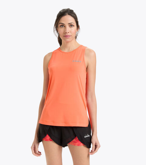 Super-light running vest top - Women L. SUPER LIGHT TANK BE ONE VERMILLION ORANGE - Diadora