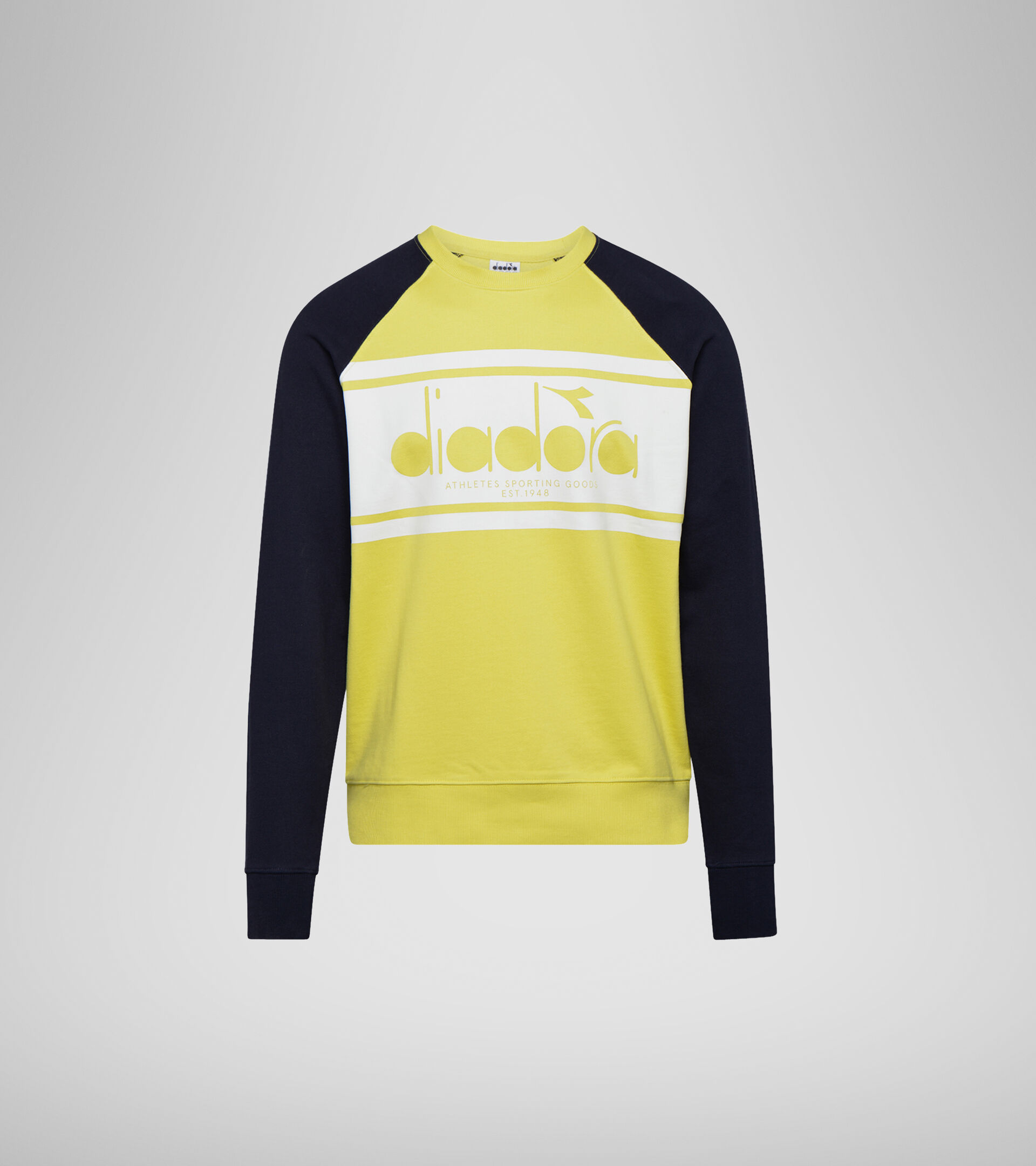 Sweatshirt with logo - Men SWEATSHIRT CREW SPECTRA CLASSIC NAVY/YELLOW - Diadora