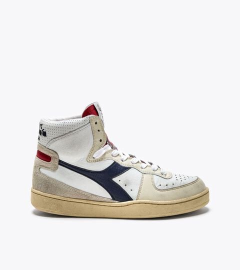 Heritage-Schuh - Made in Italy - Gender neutral MI BASKET PUNCHED ITALIA BIANCO/ROSSO POMPEIANO - Diadora