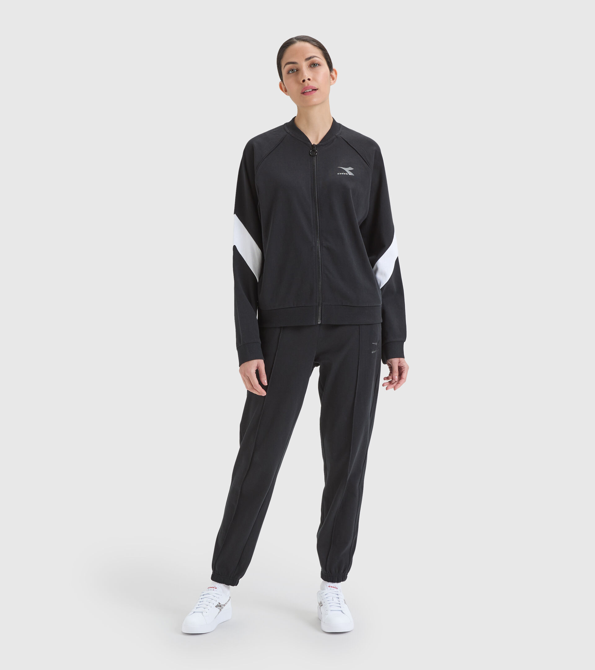 Chándal deportivo de algodón - Mujer L.TRACKSUIT FZ CORE NEGRO - Diadora