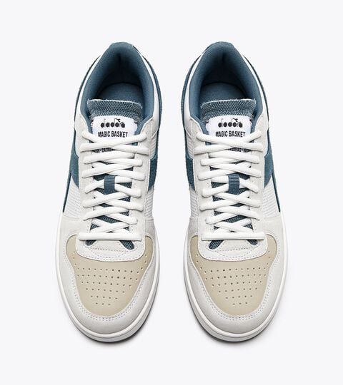 MAGIC BASKET LOW NEAT, WHITE/STORMY WEATHER Sporty sneakers - Gender neutral MAGIC BASKET LOW NEAT WHITE/STORMY WEATHER - Diadora