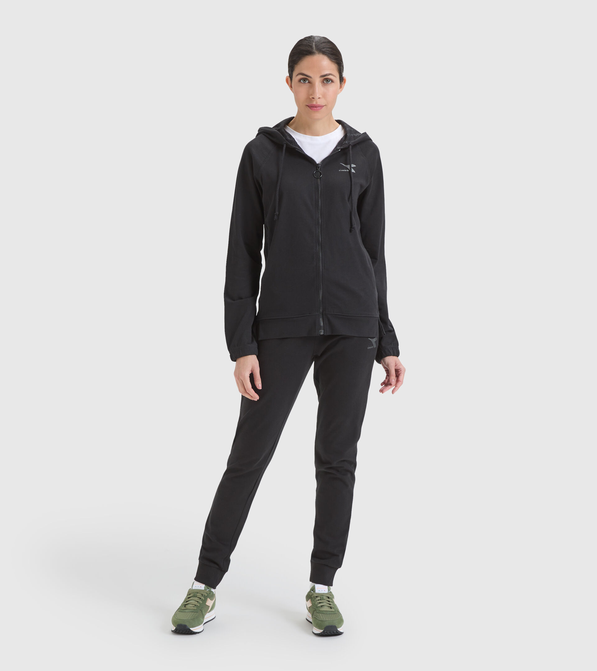 Sportlicher Trainingsanzug aus Baumwolle - Damen L.TRACKSUIT HD CORE SCHWARZ - Diadora