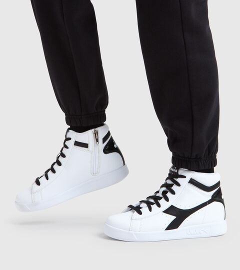 GAME P HIGH GIRL GS, WHITE/WHITE/BLACK Sports shoes - Youth 8-16 years GAME P HIGH GIRL GS WHITE/WHITE/BLACK - Diadora