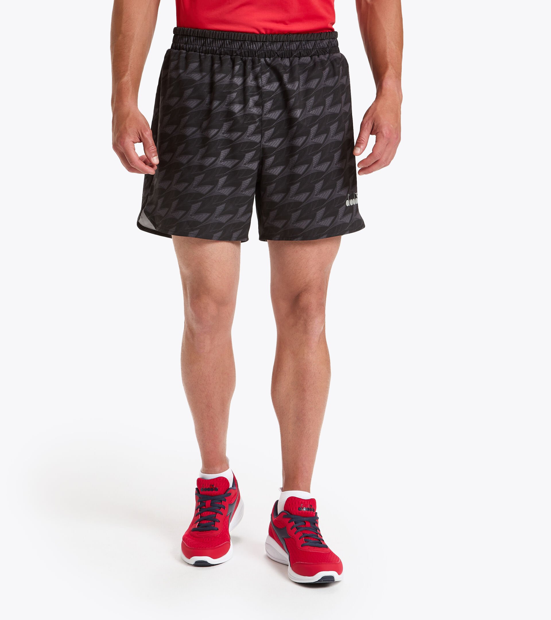 Shorts para correr - Hombrer MICROFIBER SHORTS 12,5 CM NEGRO POR TODO - Diadora