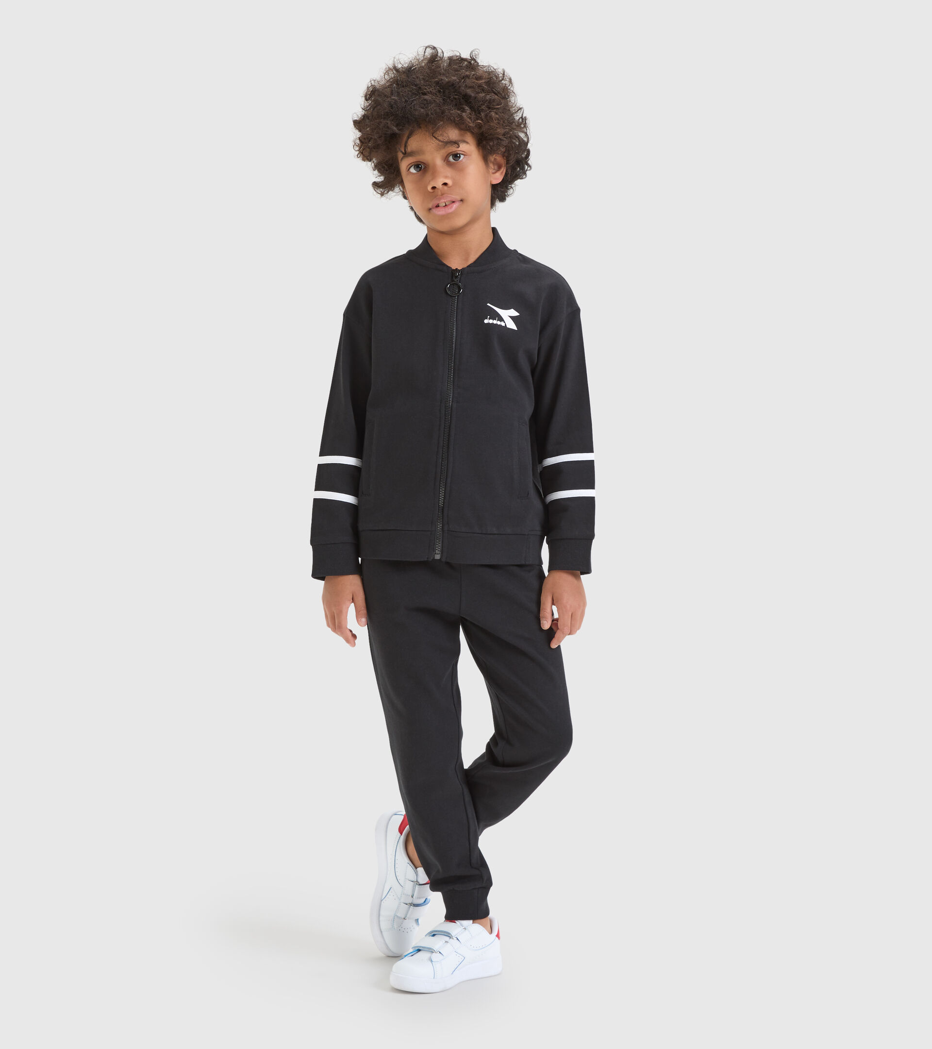 Junior sports tracksuit - Unisex JU.TRACKSUIT FZ RAINBOW BLACK - Diadora
