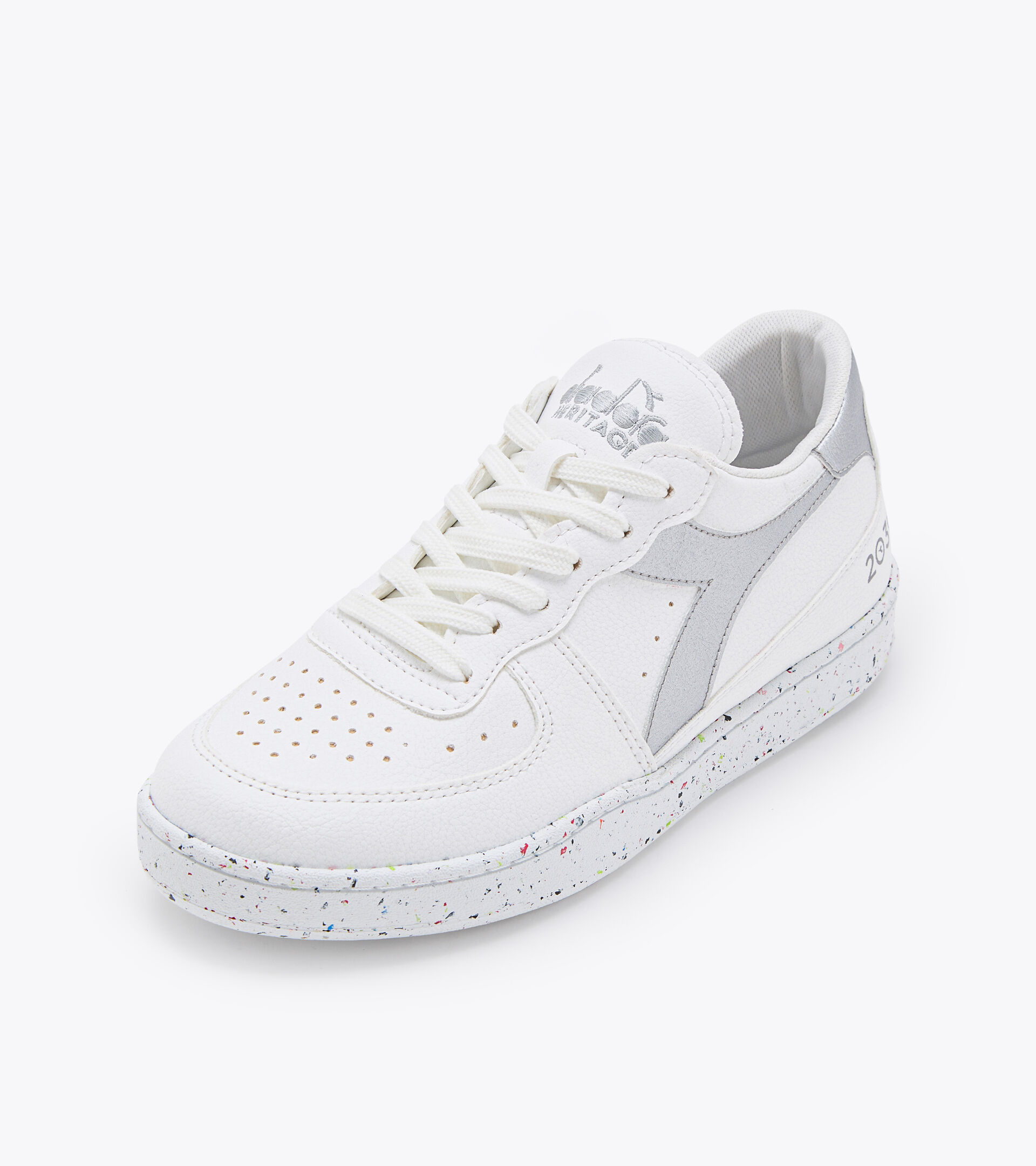 Heritage shoes - Women MI BASKET LOW 2030 WHITE/SILVER .. - Diadora