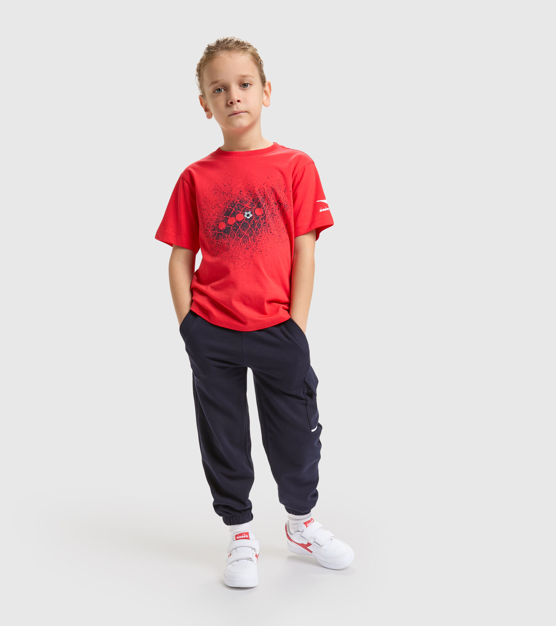 Cotton sports T-shirt - Boy’s JB.T-SHIRT SS DIADORA FC POPPY RED - Diadora