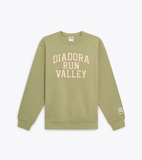 Sweatshirt - Run Valley - All-gender SWEATSHIRT CREW RUN VALLEY SAGE GREEN - Diadora